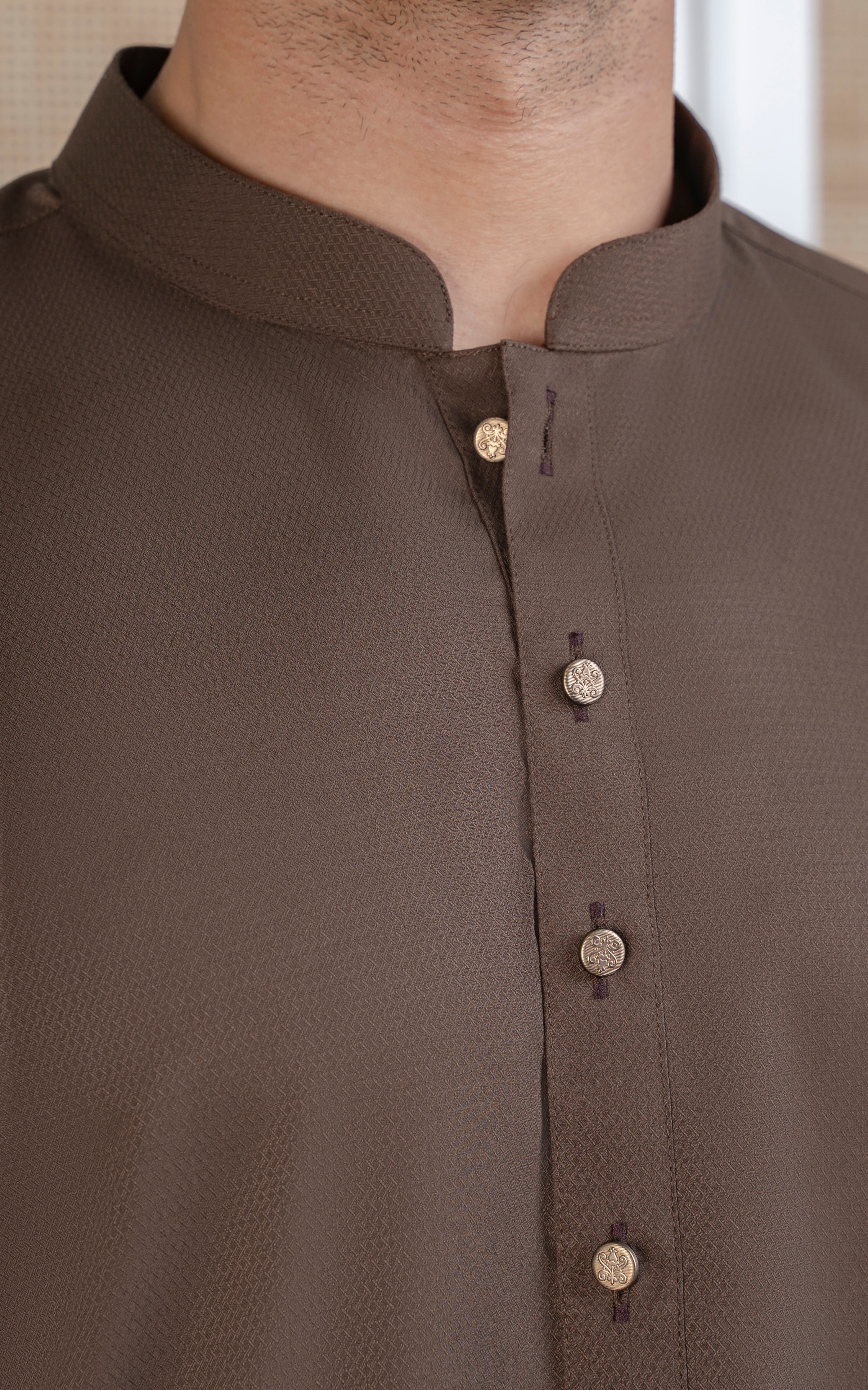 BLENDED KAMEEZ SHALWAR - SIGNATURE COLLECTION MID BROWN - Image 3