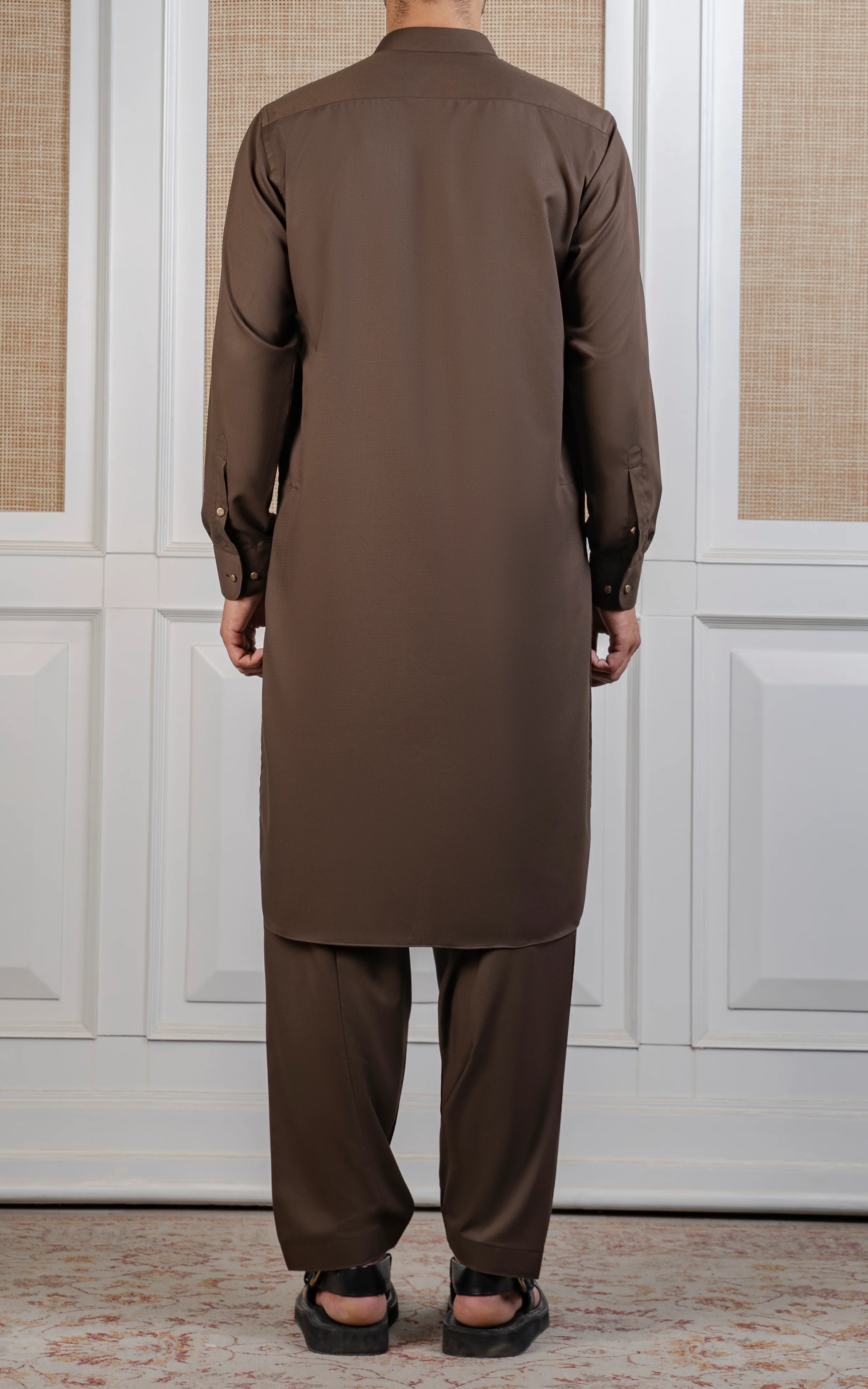 BLENDED KAMEEZ SHALWAR - SIGNATURE COLLECTION MID BROWN - Image 5