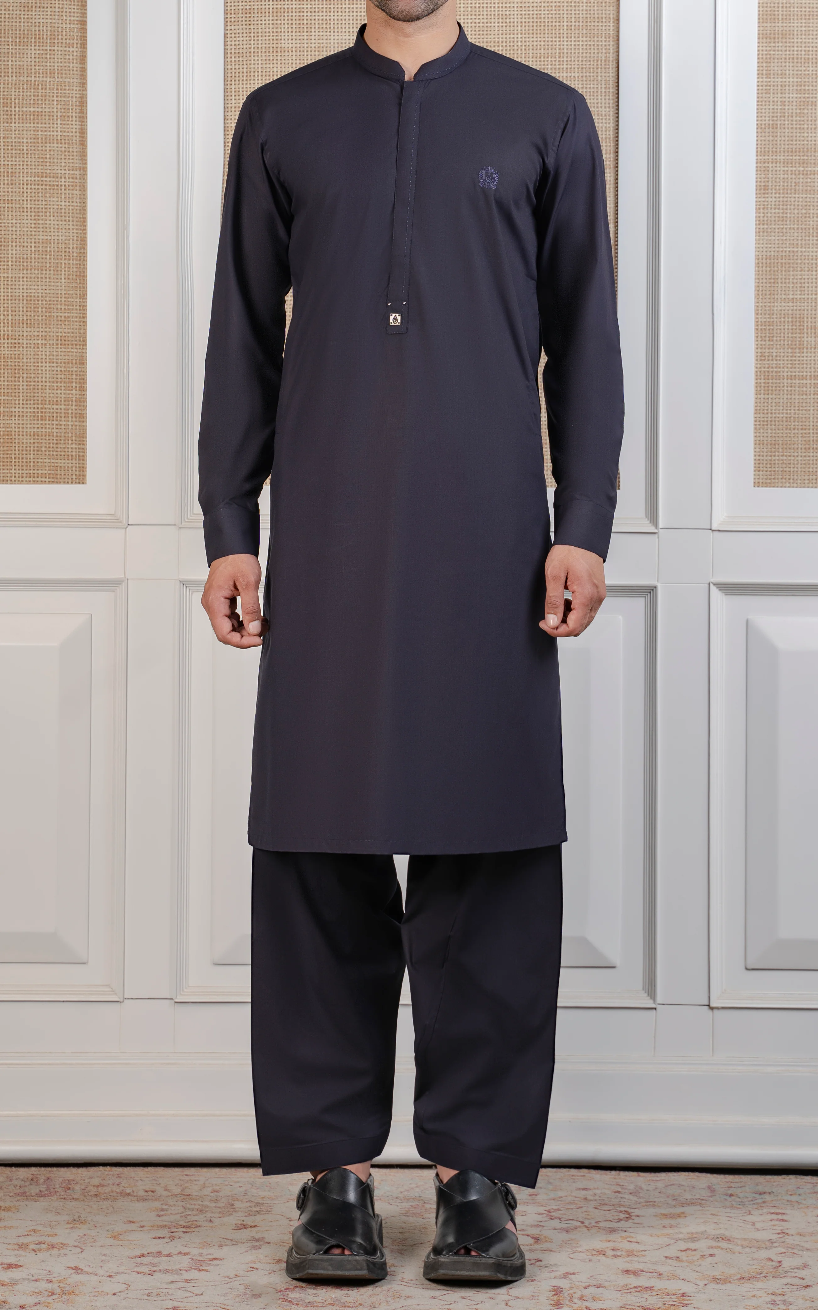 BLENDED KAMEEZ SHALWAR - SIGNATURE COLLECTION NAVY - Image 2