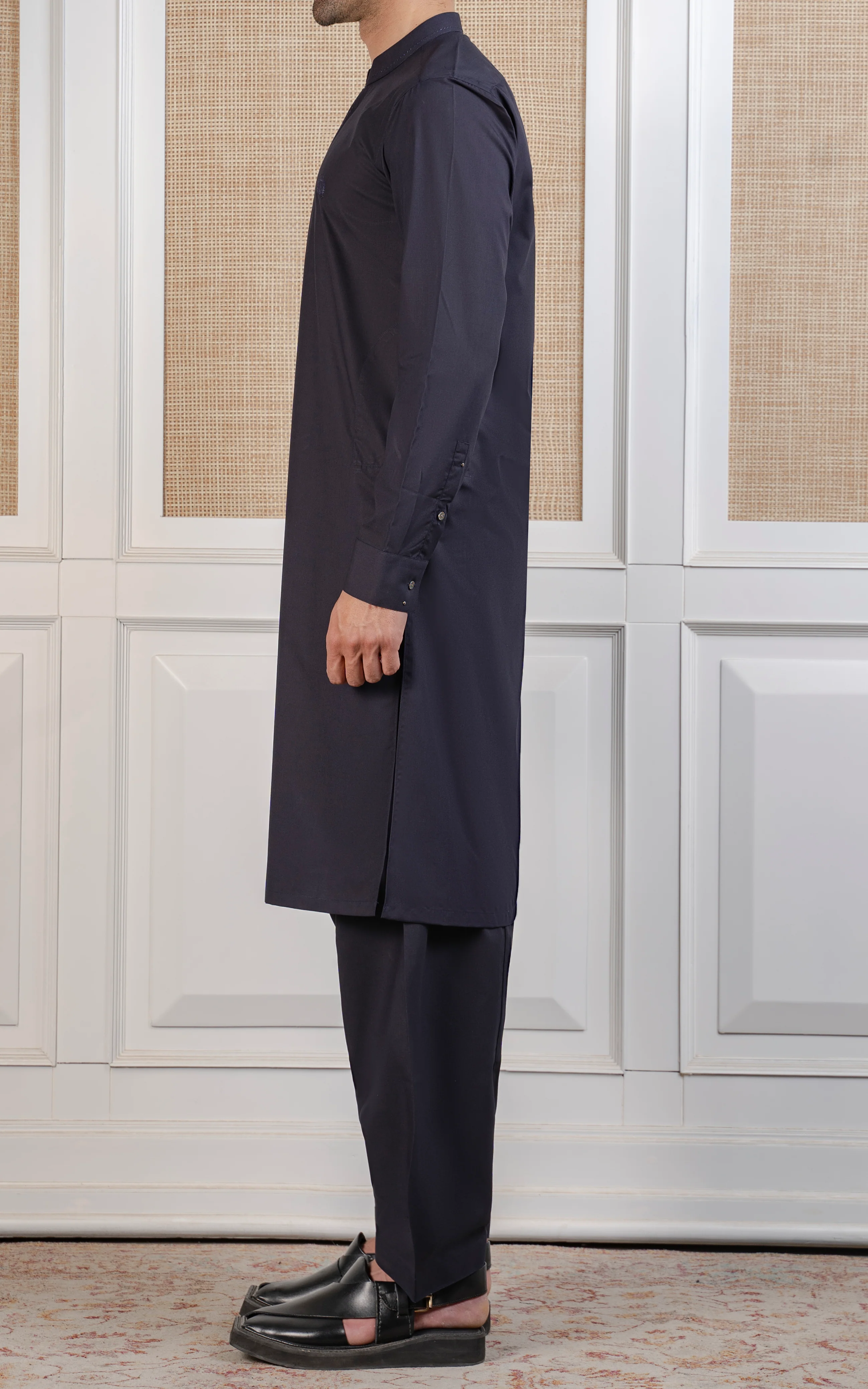 BLENDED KAMEEZ SHALWAR - SIGNATURE COLLECTION NAVY - Image 4