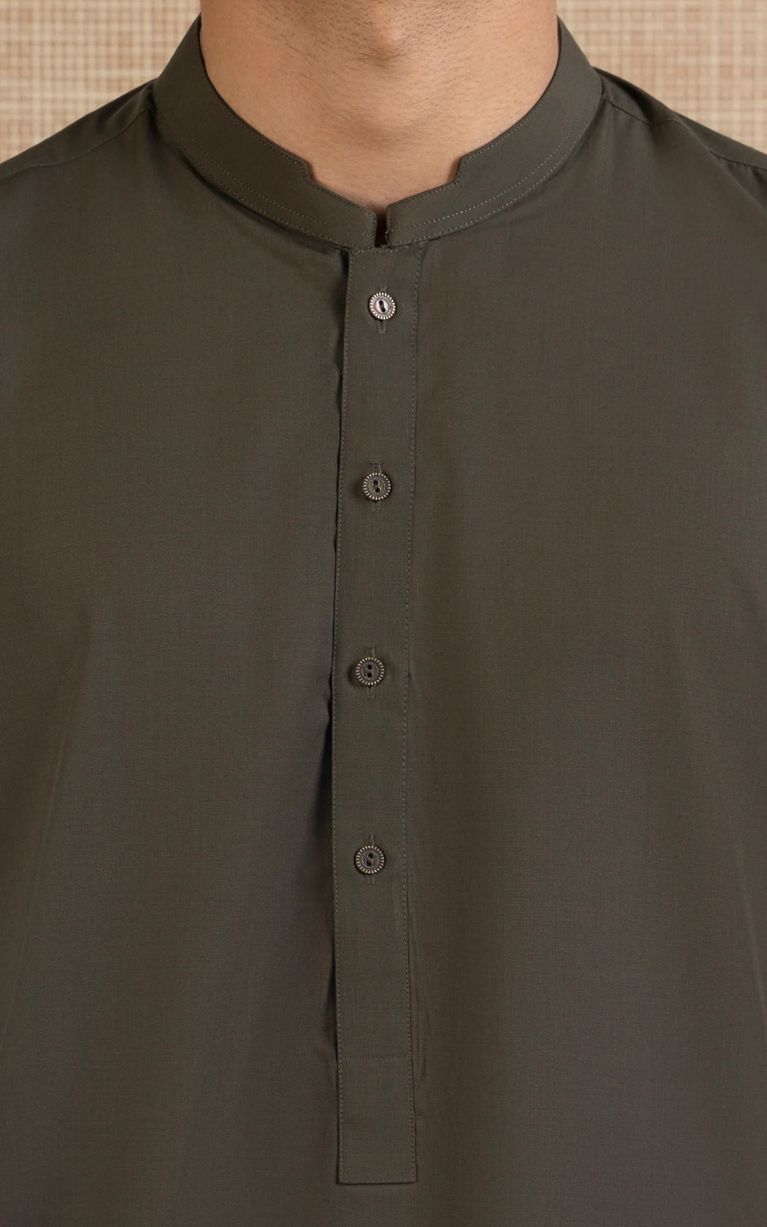 BLENDED KAMEEZ SHALWAR - SIGNATURE COLLECTION OLIVE - Image 3