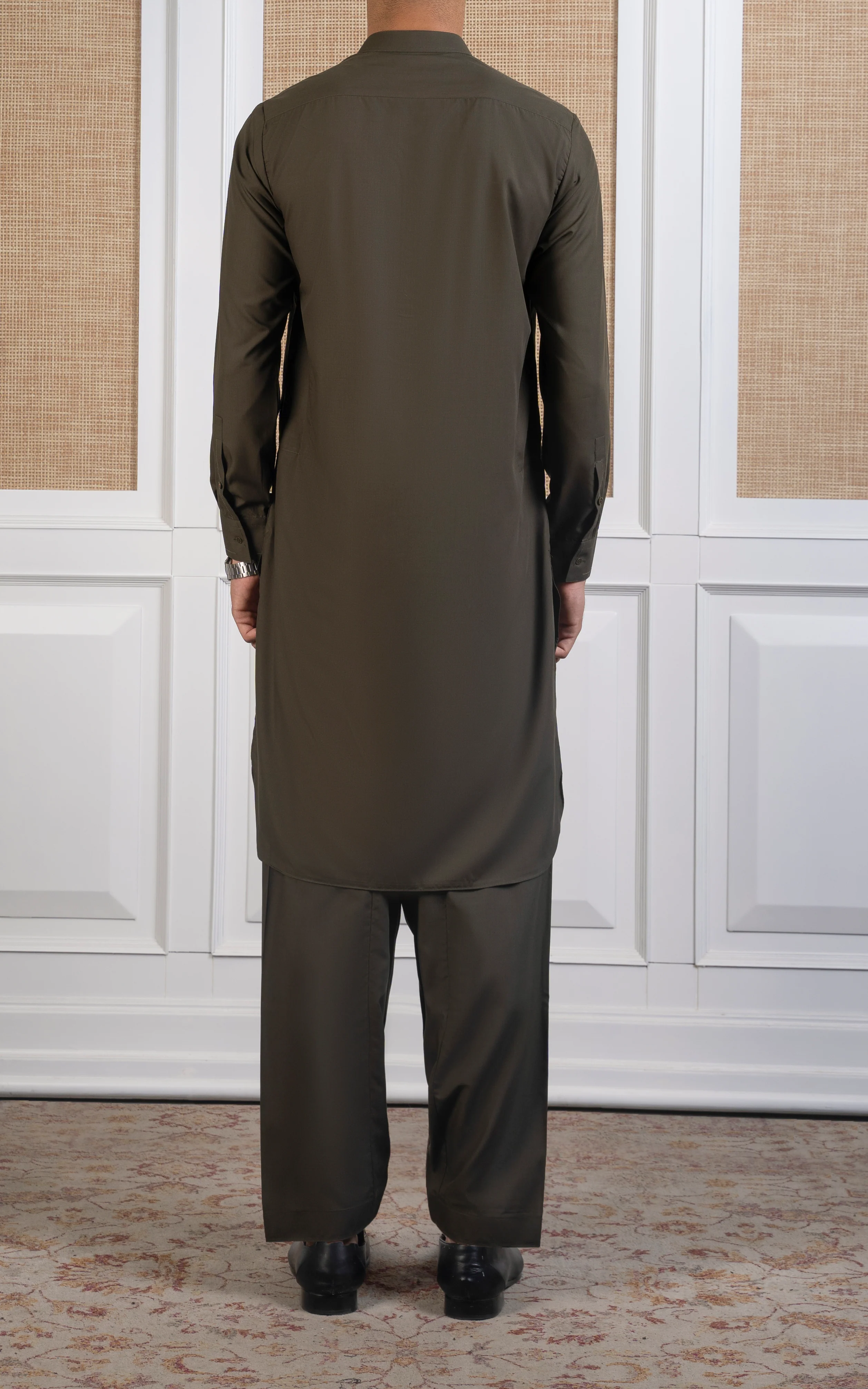 BLENDED KAMEEZ SHALWAR - SIGNATURE COLLECTION OLIVE - Image 5