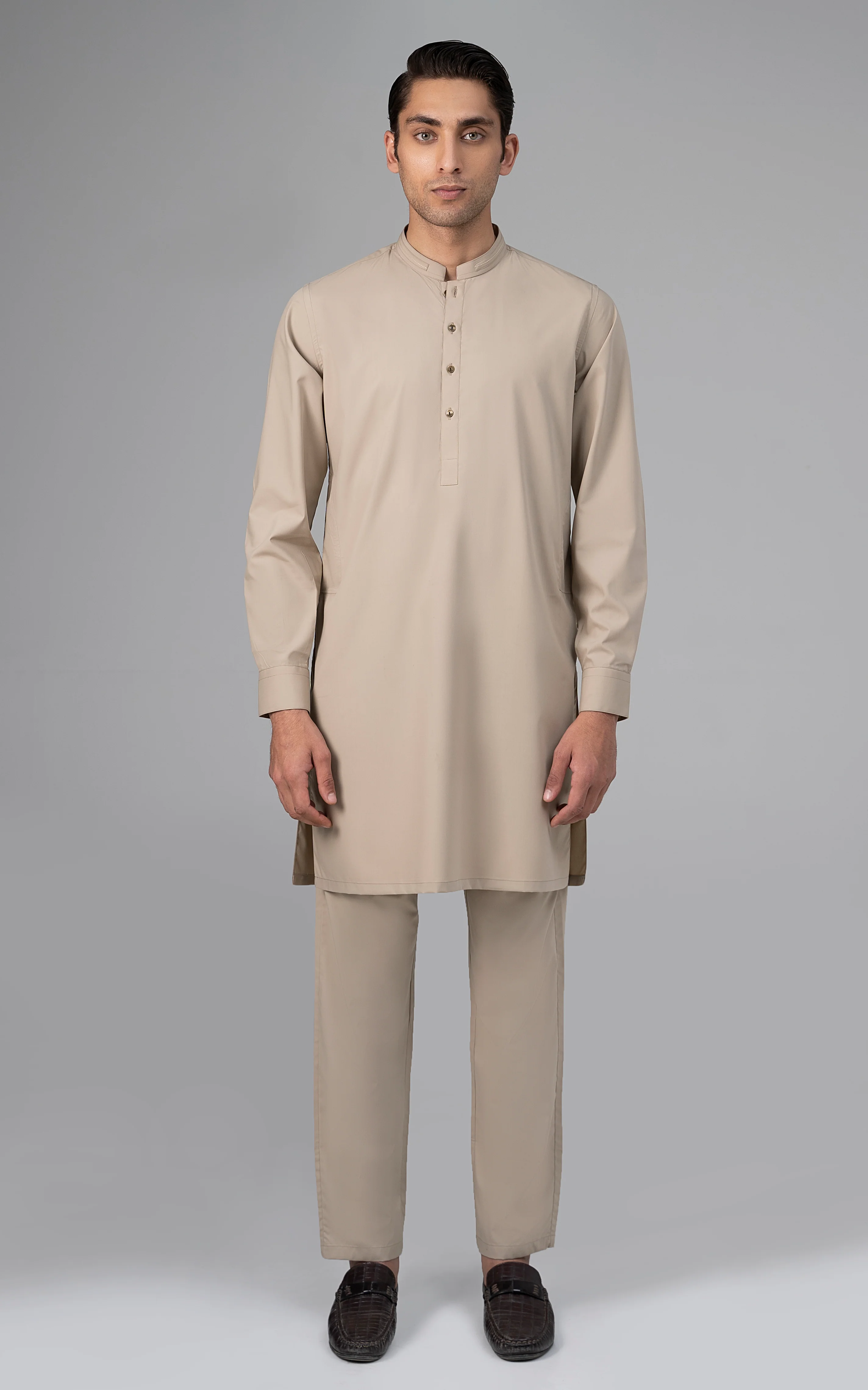 BLENDED KURTA PAJAMA - PREMIUM COLLECTION BEIGE