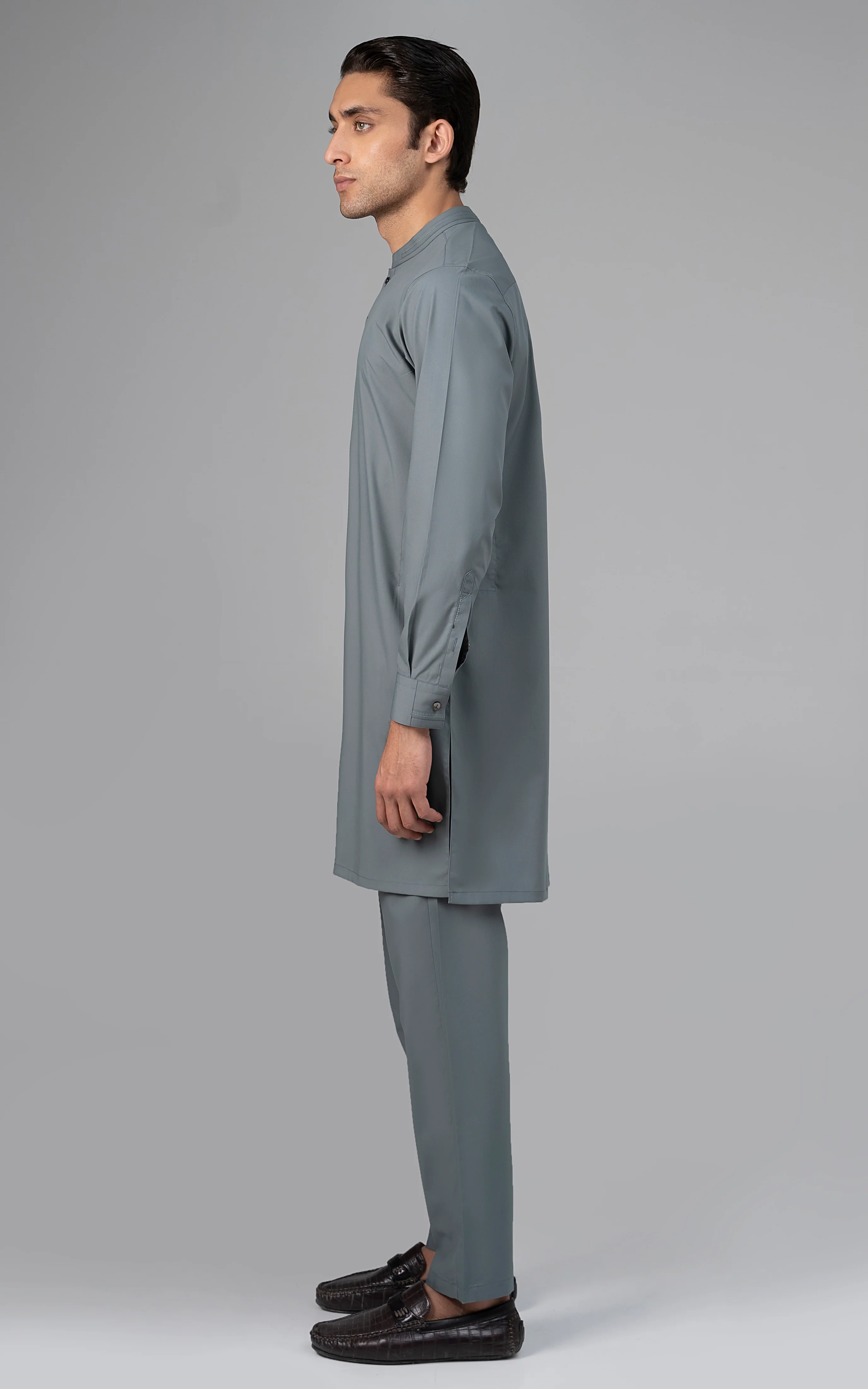 BLENDED KURTA PAJAMA - PREMIUM COLLECTION GLACIAL GREEN - Image 3