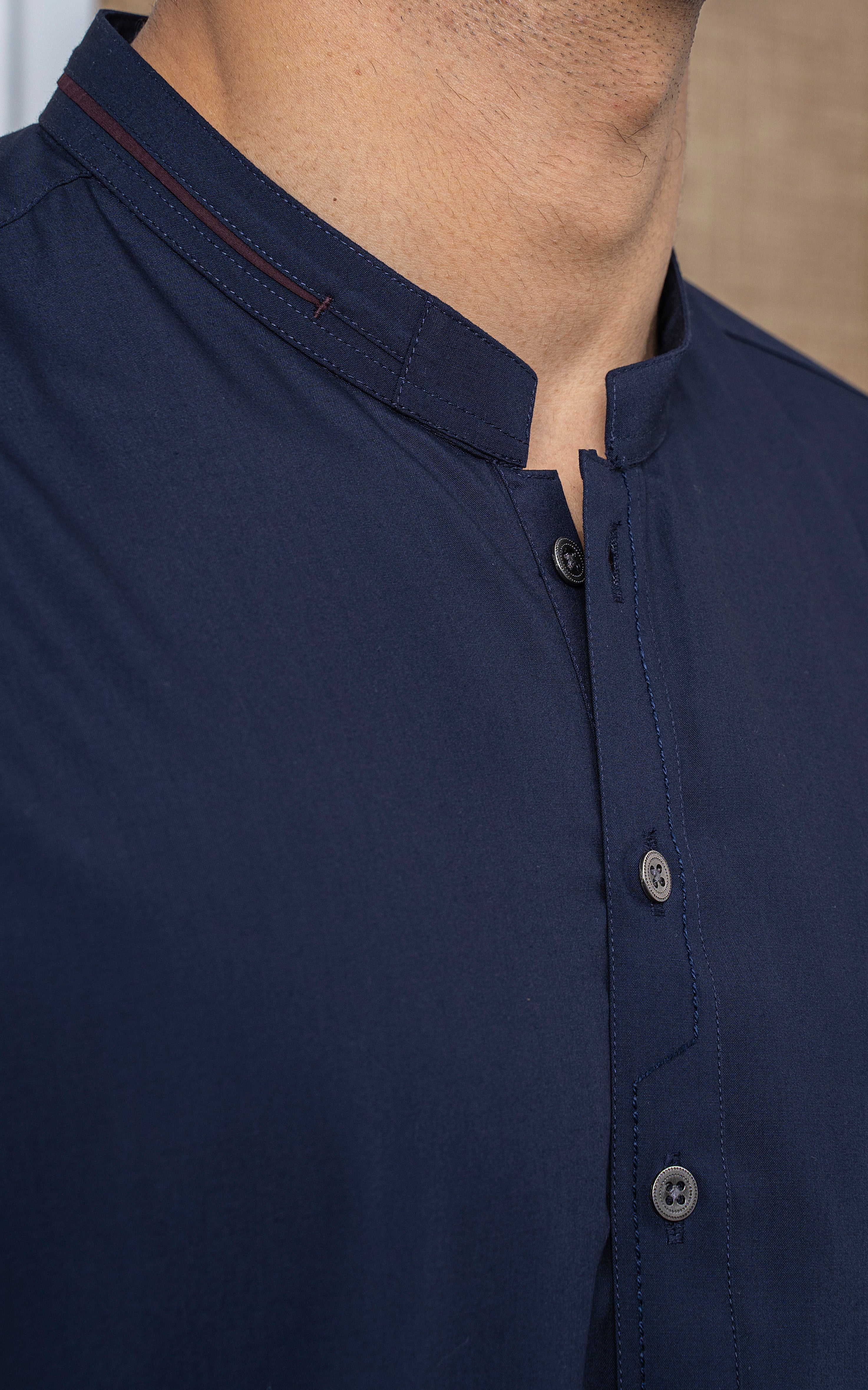 BLENDED KURTA PAJAMA - PREMIUM COLLECTION NAVY - Image 4