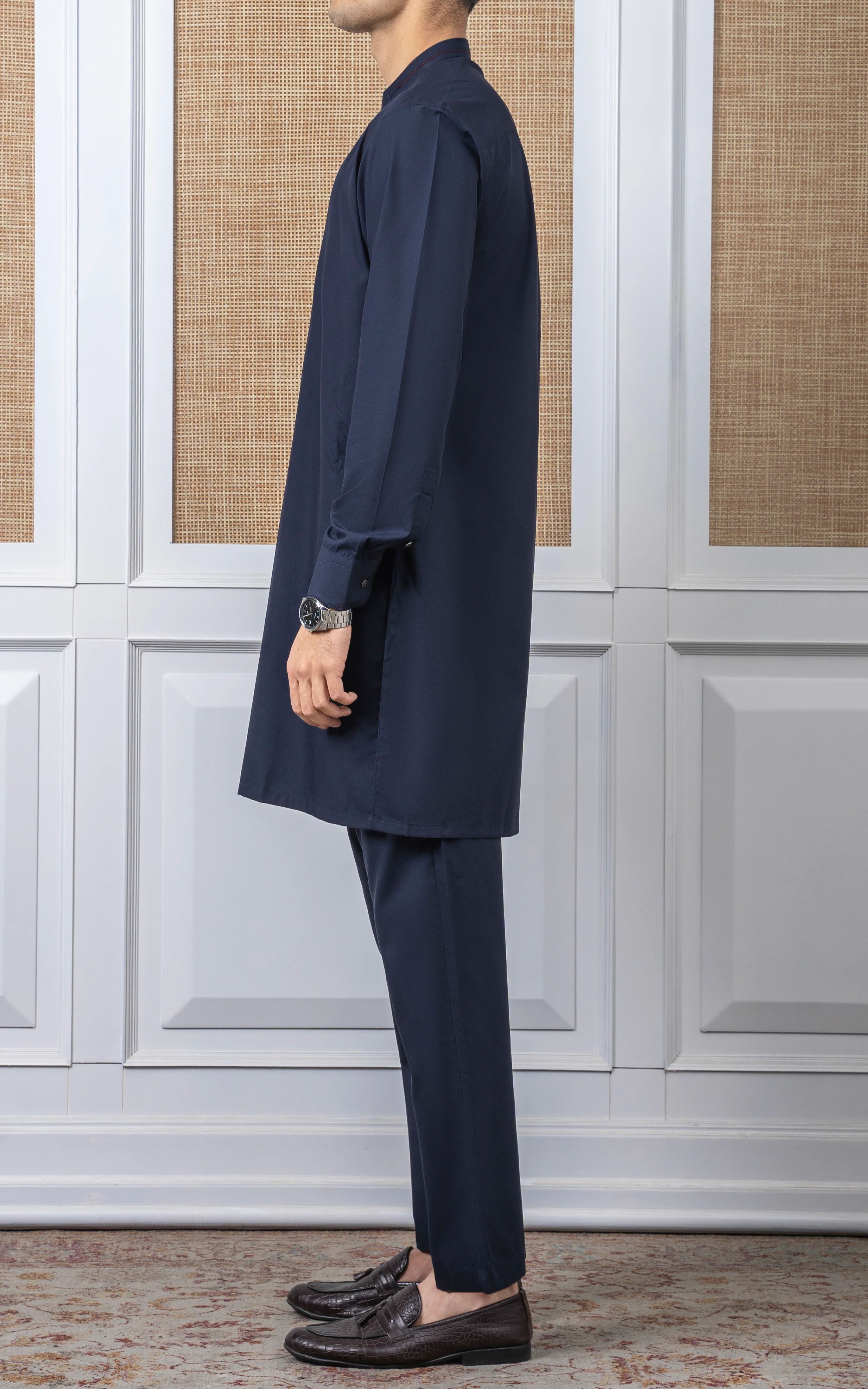 BLENDED KURTA PAJAMA - PREMIUM COLLECTION NAVY - Image 5