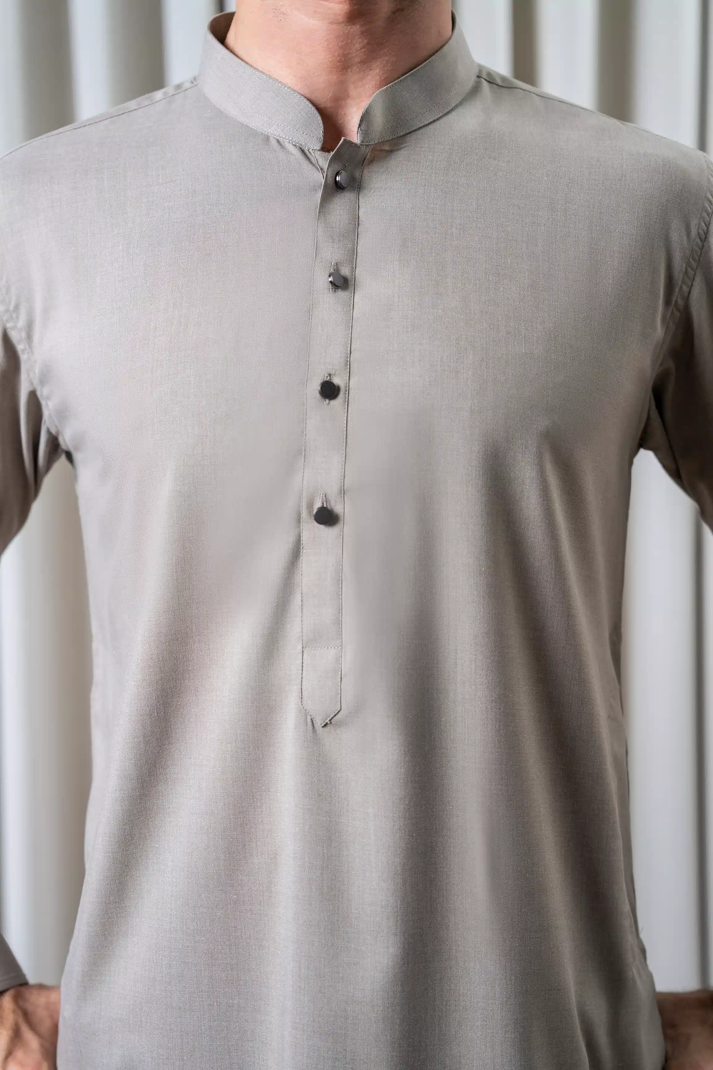 BLENDED MELANGE KAMEEZ SHALWAR - CLASSIC COLLECTION LIGHT OLIVE - Image 7