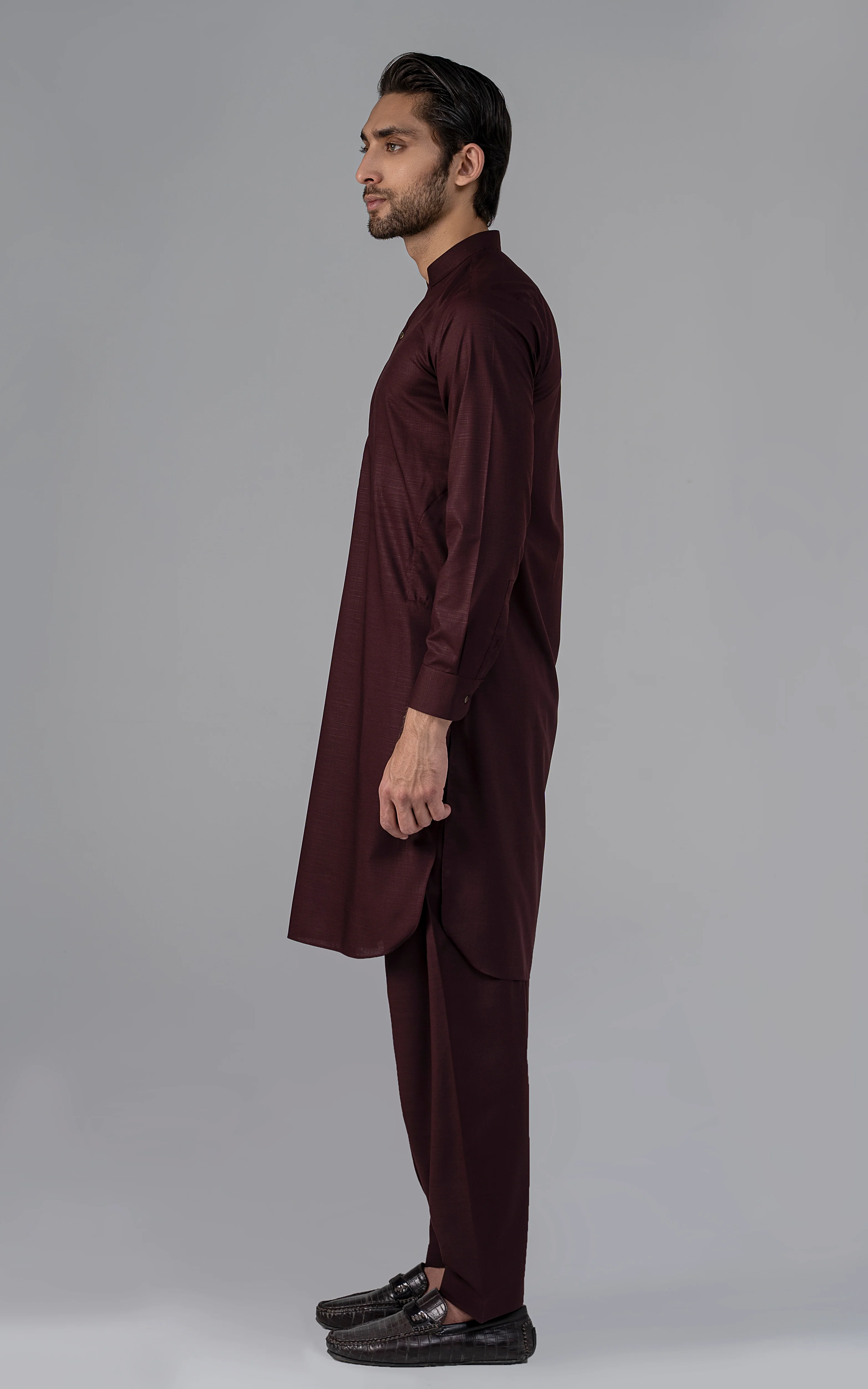 BLENDED SLUB WASH & WEAR - CLASSIC COLLECTION DARK MAROON - Image 2