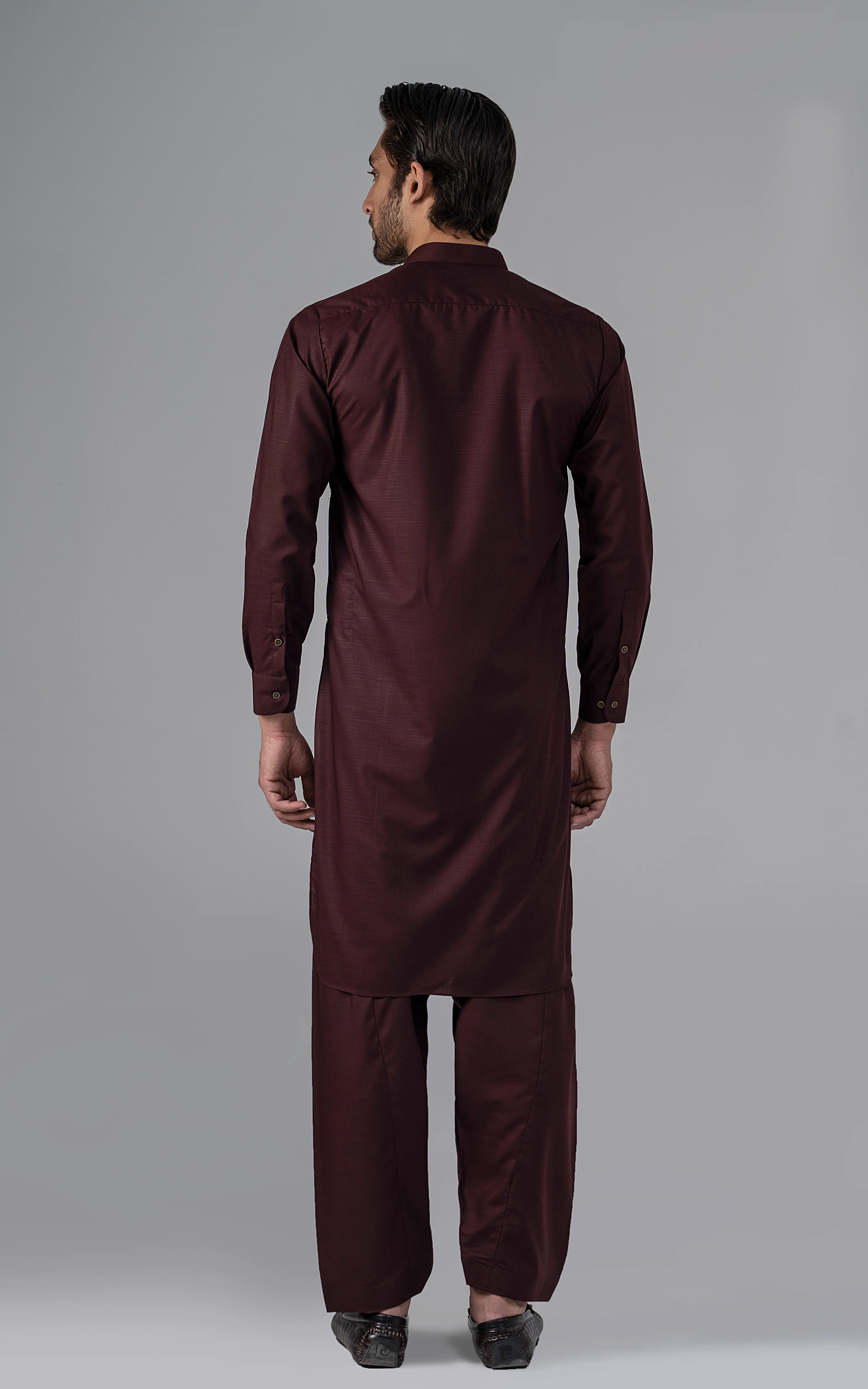 BLENDED SLUB WASH & WEAR - CLASSIC COLLECTION DARK MAROON - Image 3