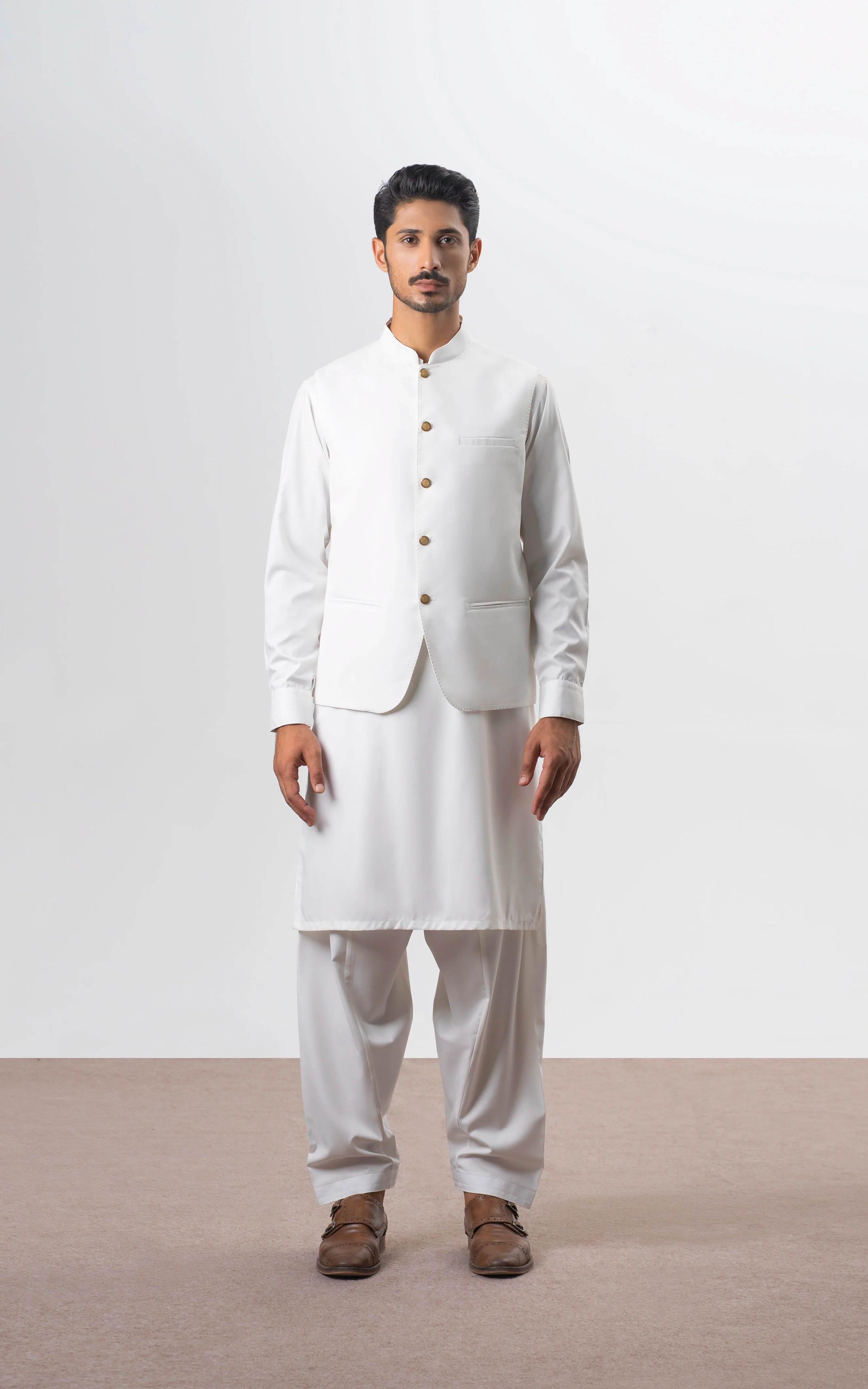 BLENDED TEXTURED WAISTCOAT | SIGNATURE COLLECTION OFF WHITE - Image 2