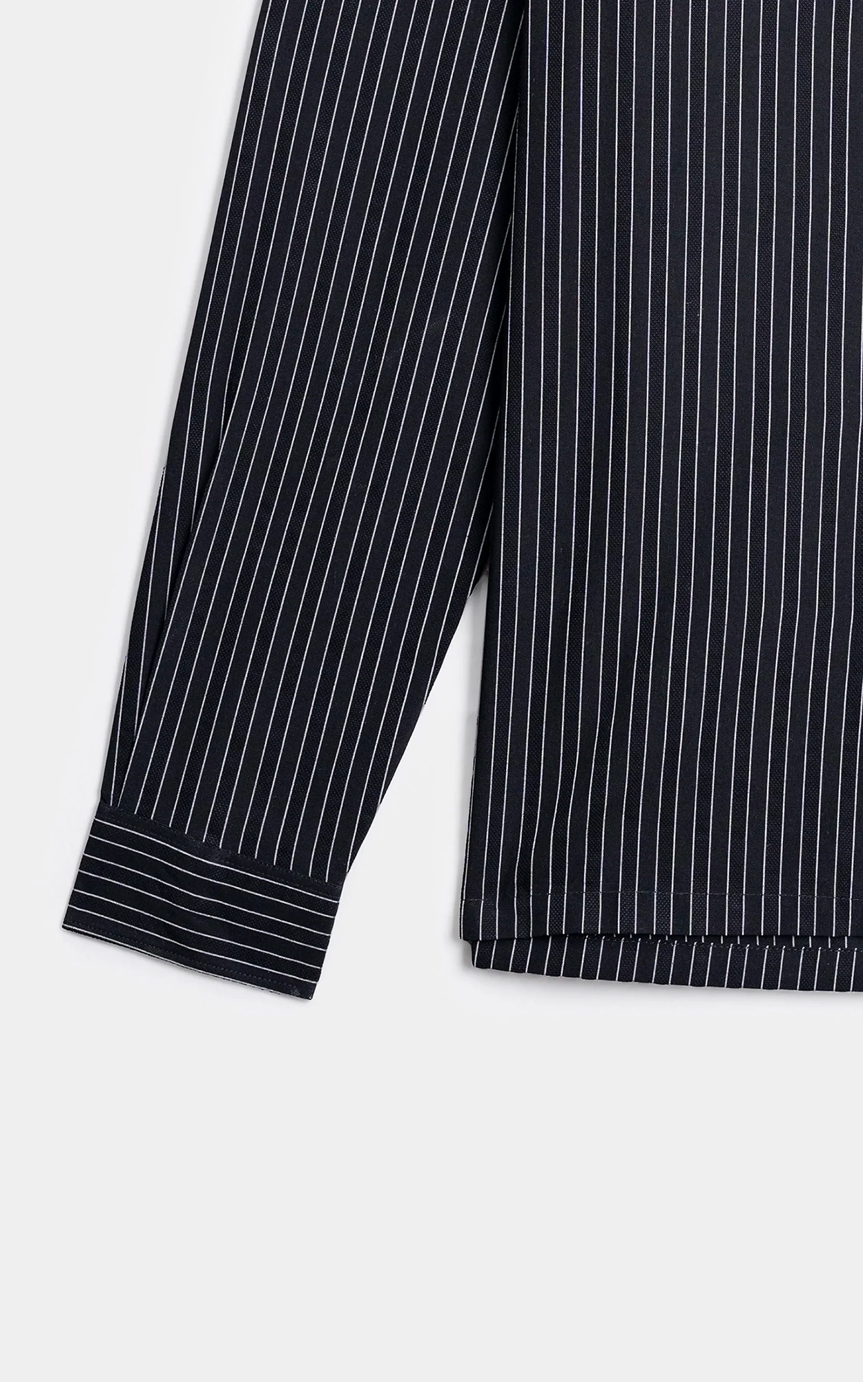 BUTTON DOWN COLLAR STRIPED CASUAL SHIRT BLACK - Image 7