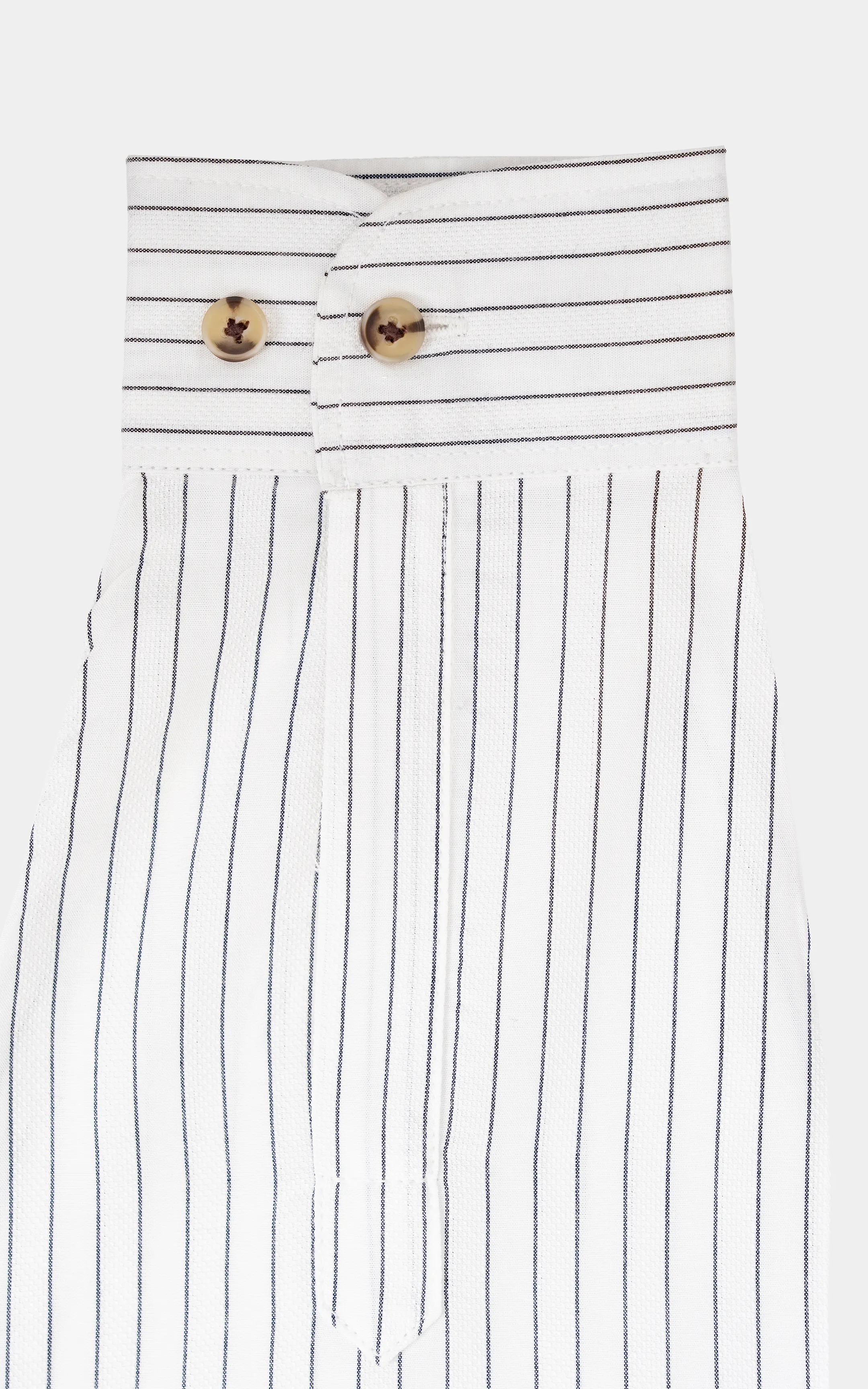 BUTTON DOWN COLLAR STRIPED CASUAL SHIRT OFF WHITE - Image 7