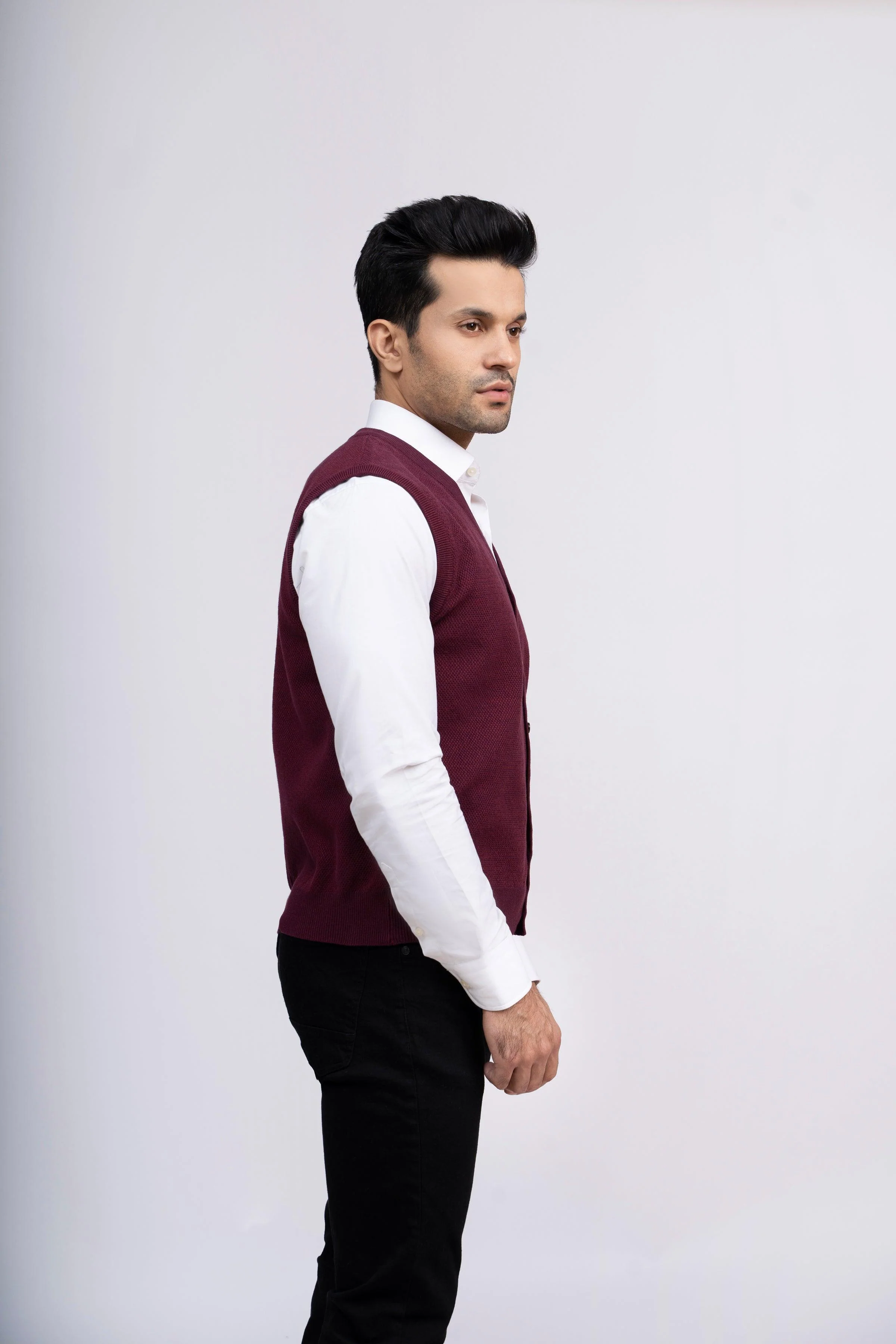 CARDIGAN SWEATER S/L MAROON - Image 2