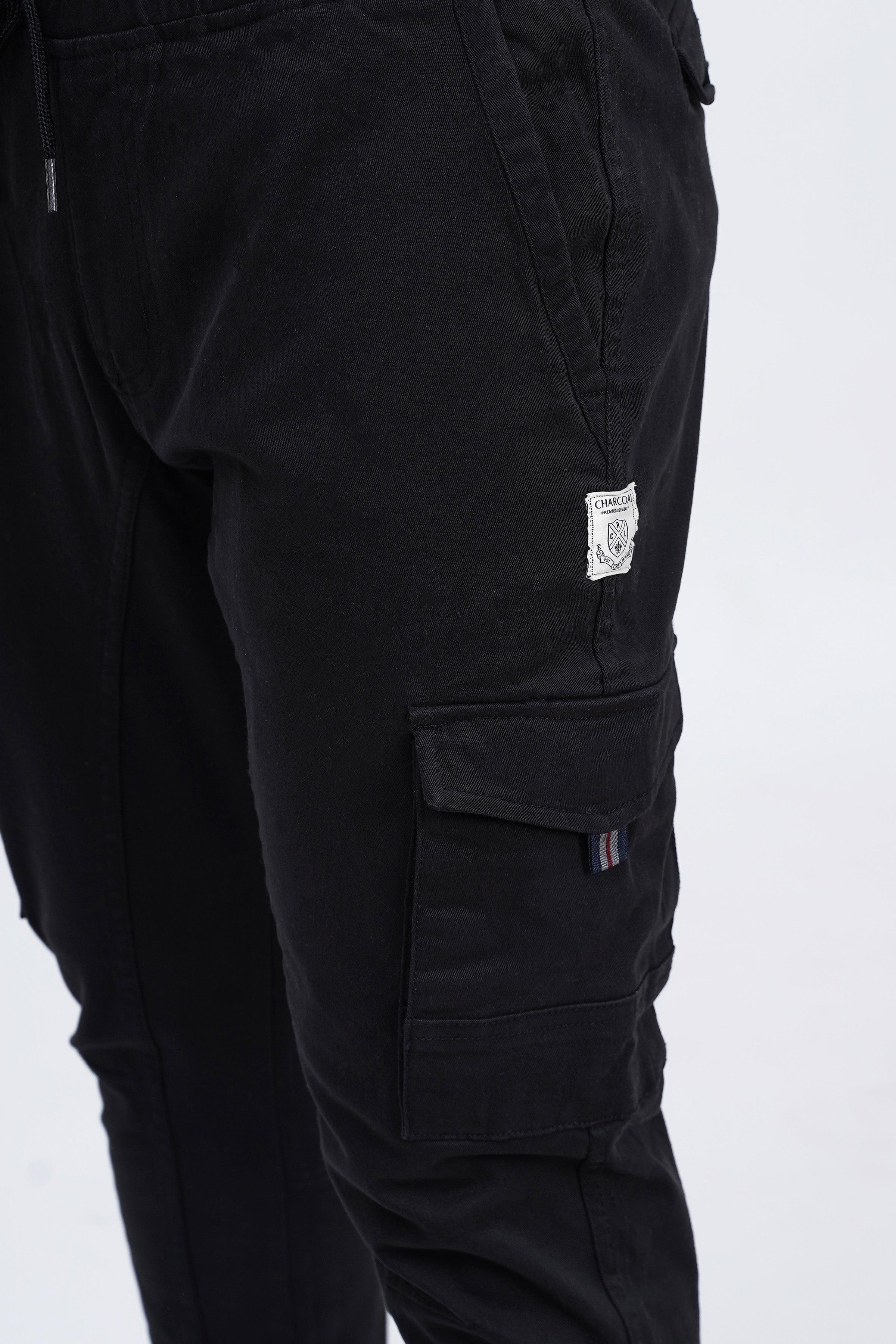 CARGO JOGGER TROUSER BLACK - Image 4