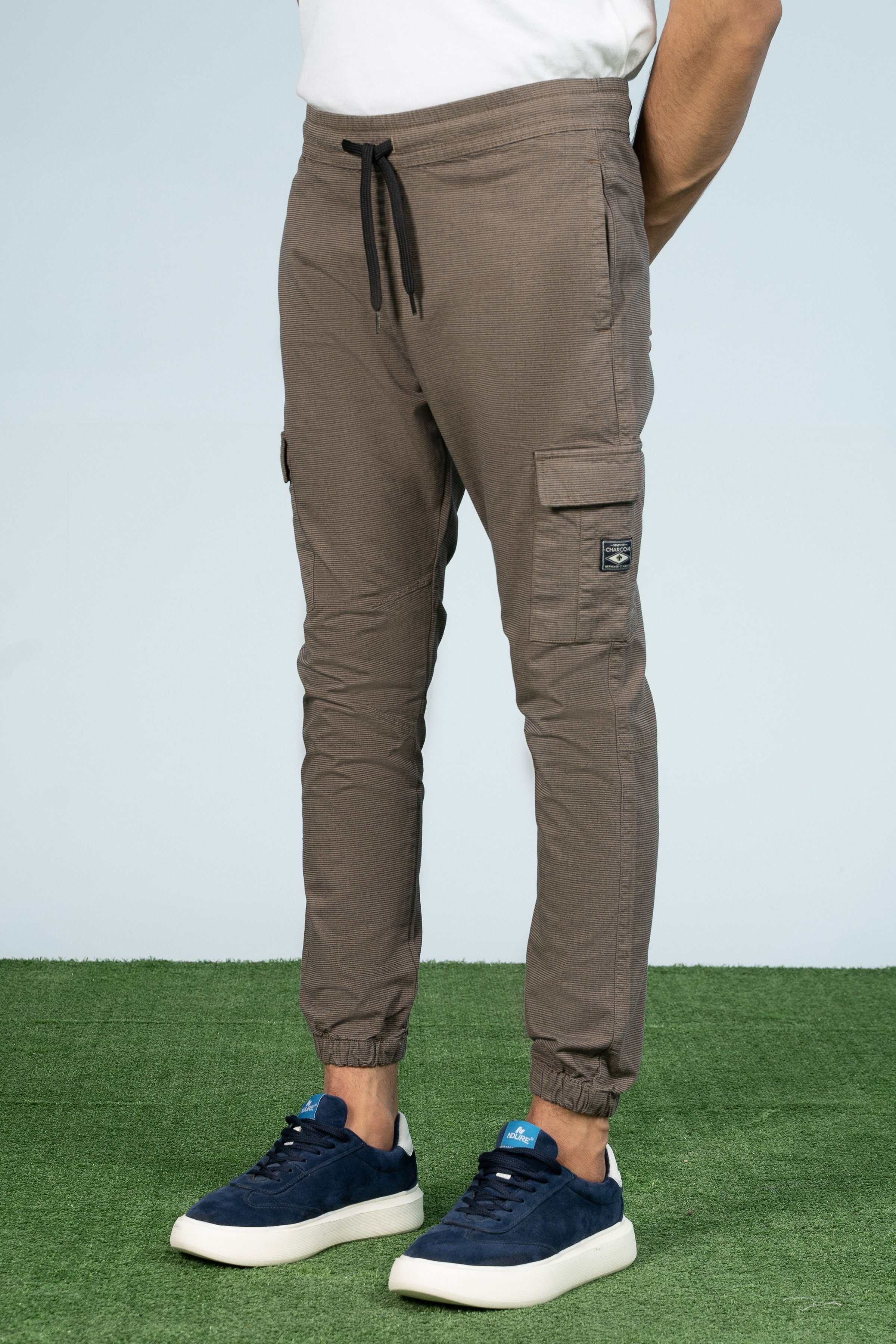 CARGO TEXTURED JOGGER TROUSER BROWN - Image 2