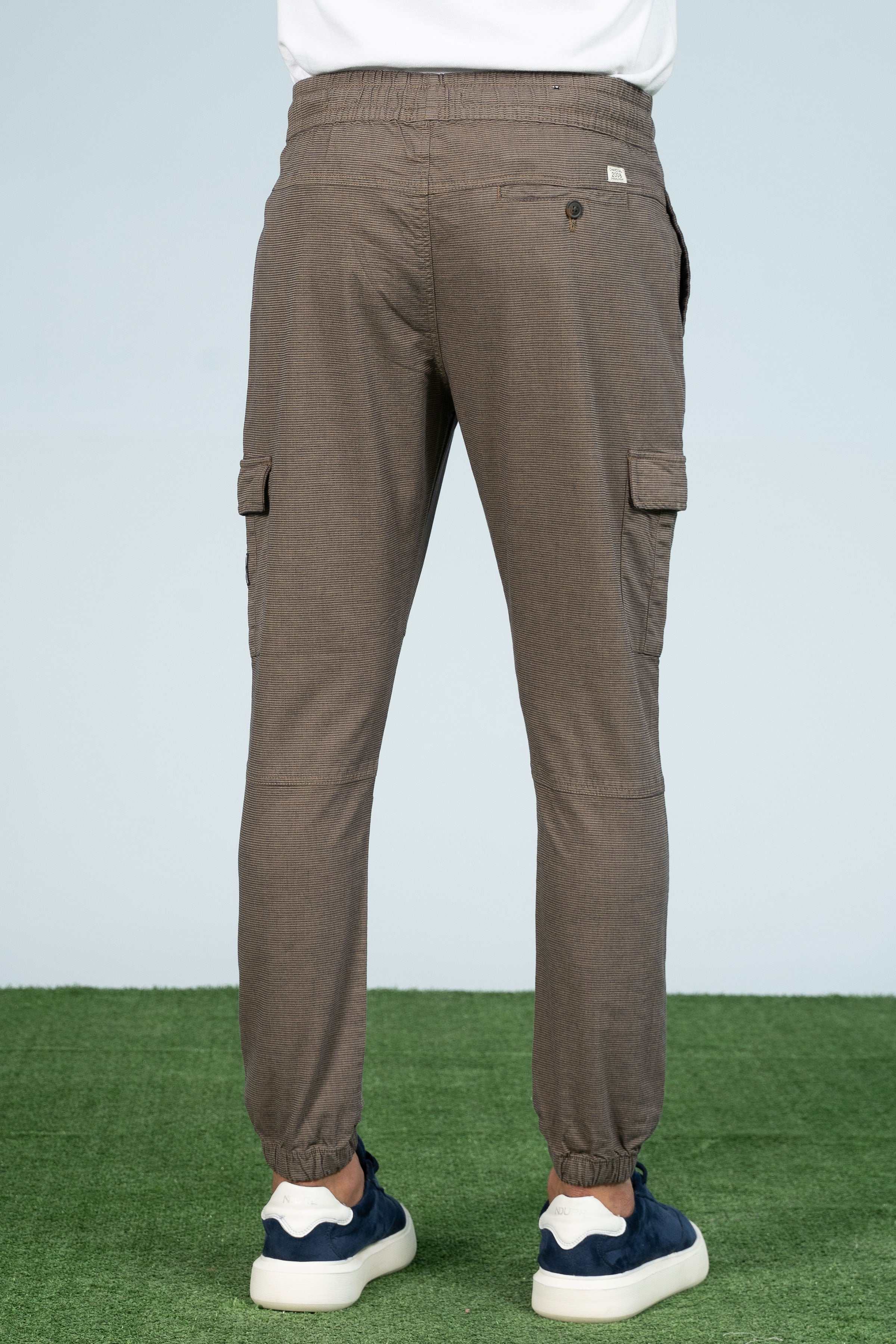 CARGO TEXTURED JOGGER TROUSER BROWN - Image 3