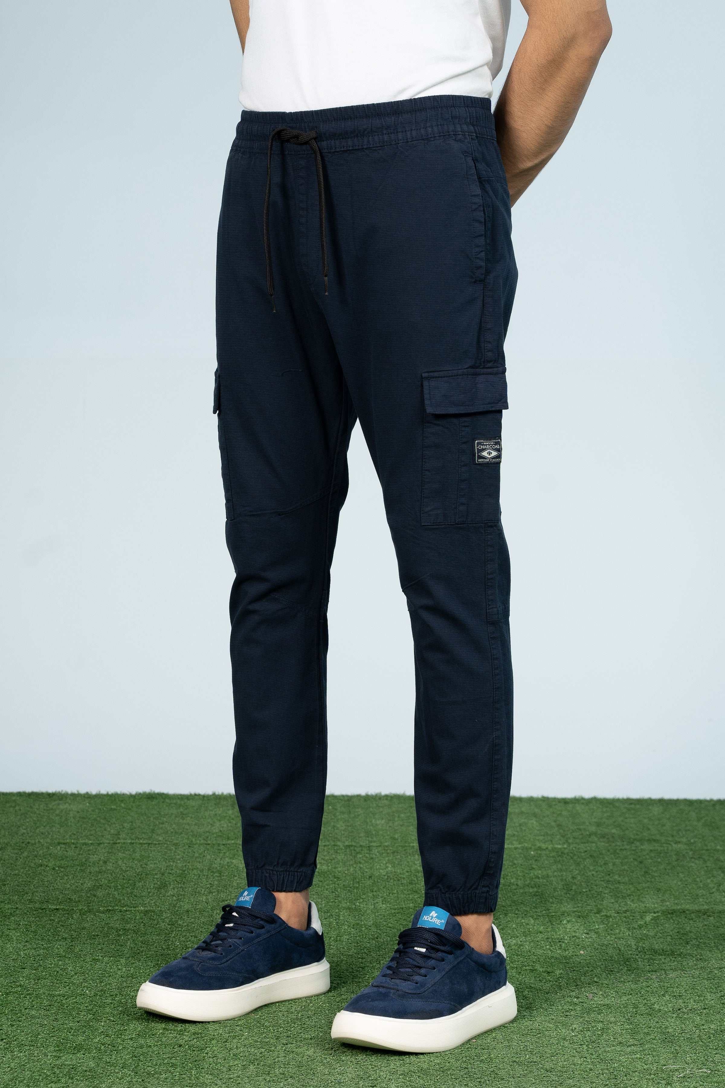 CARGO TEXTURED JOGGER TROUSER NAVY - Image 2
