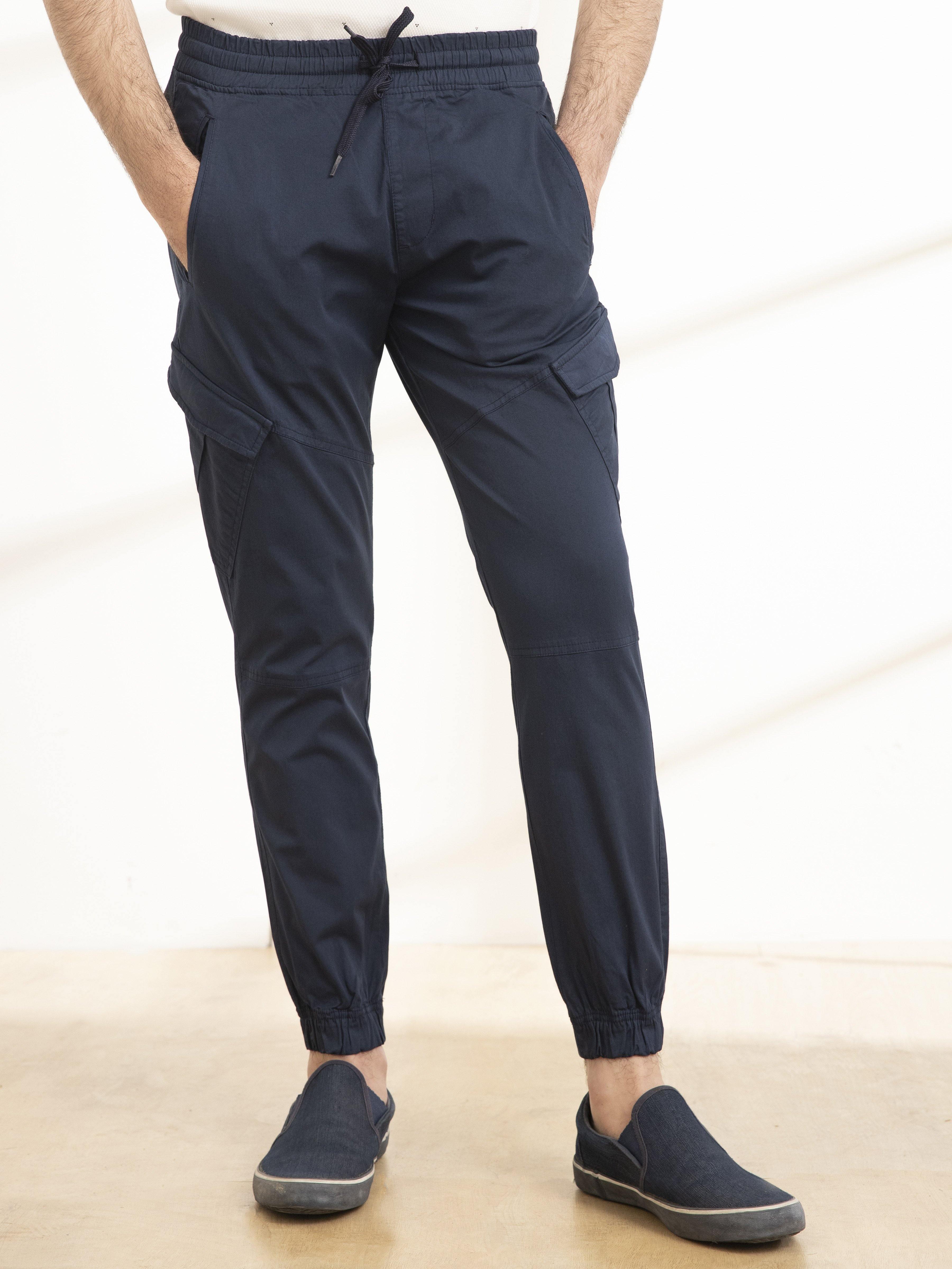 CARGO JOGGER TROUSER NAVY - Image 4