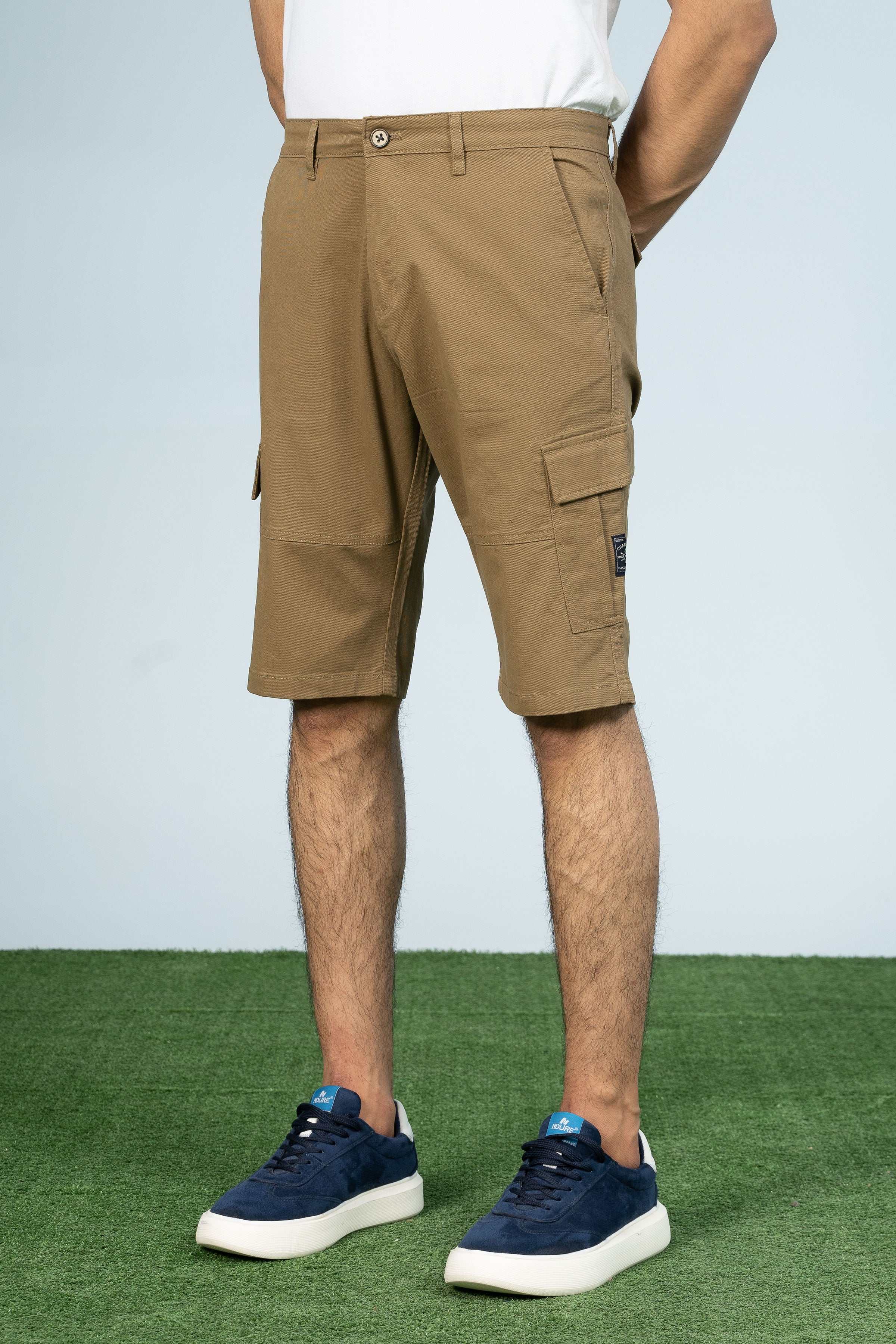 CARGO REGULAR FIT SHORTS KHAKI - Image 2