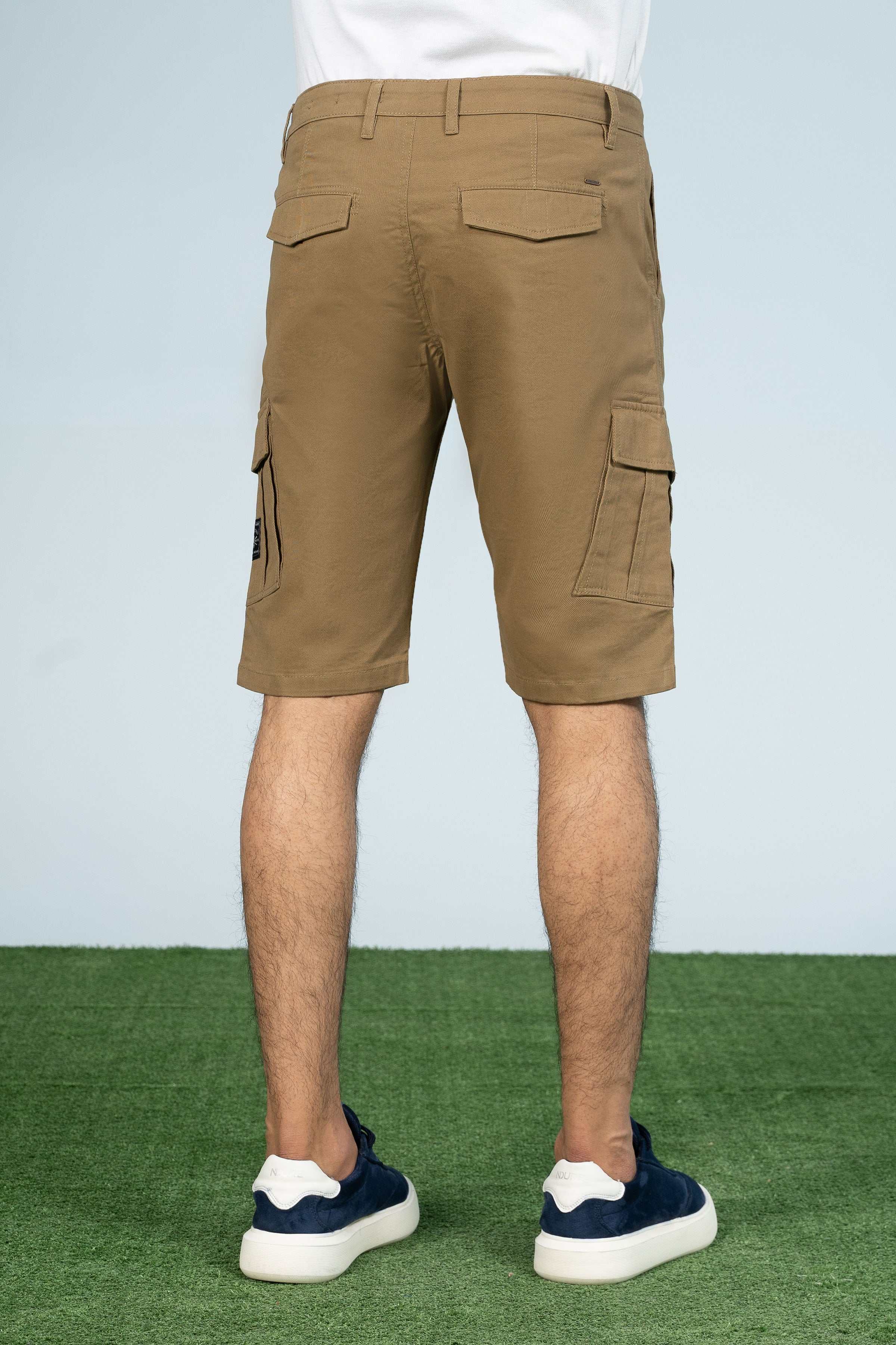 CARGO REGULAR FIT SHORTS KHAKI - Image 3