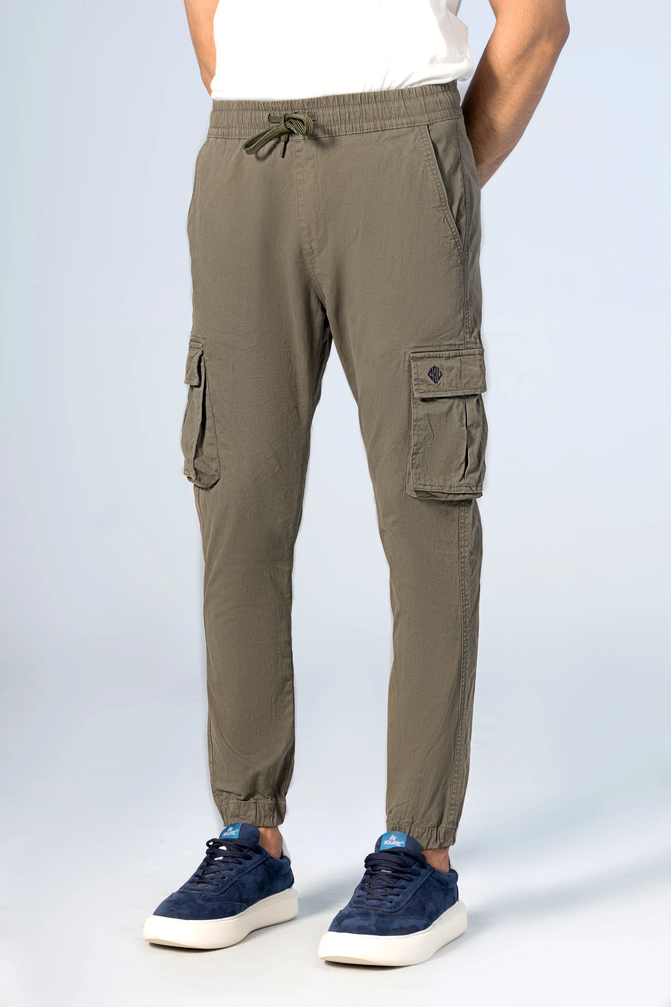 CARGO JOGGER ENZYME WASHED TROUSER OLIVE - Image 2
