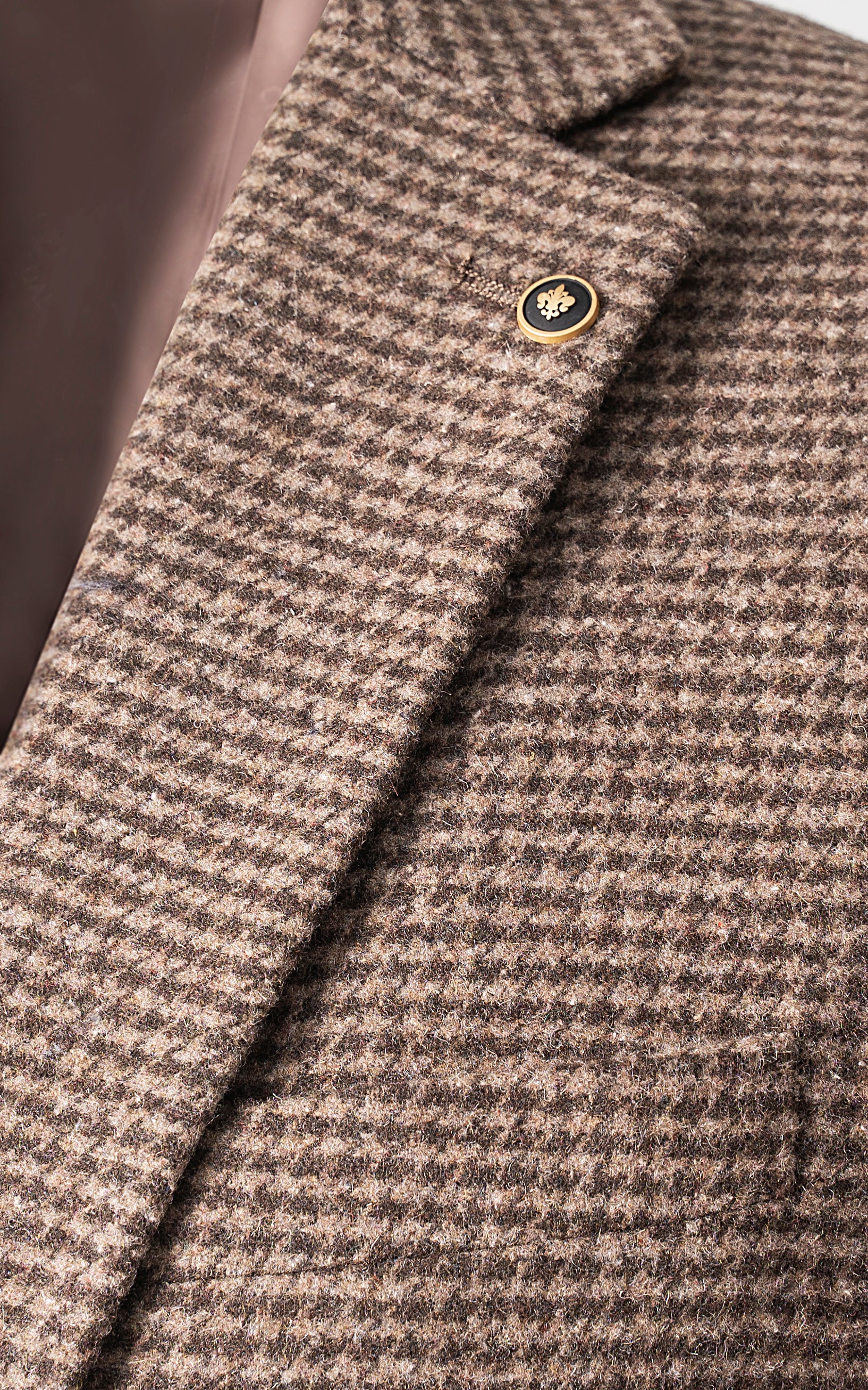 HOUNDSTOOTH PATTERN COAT COFFEE - Image 2