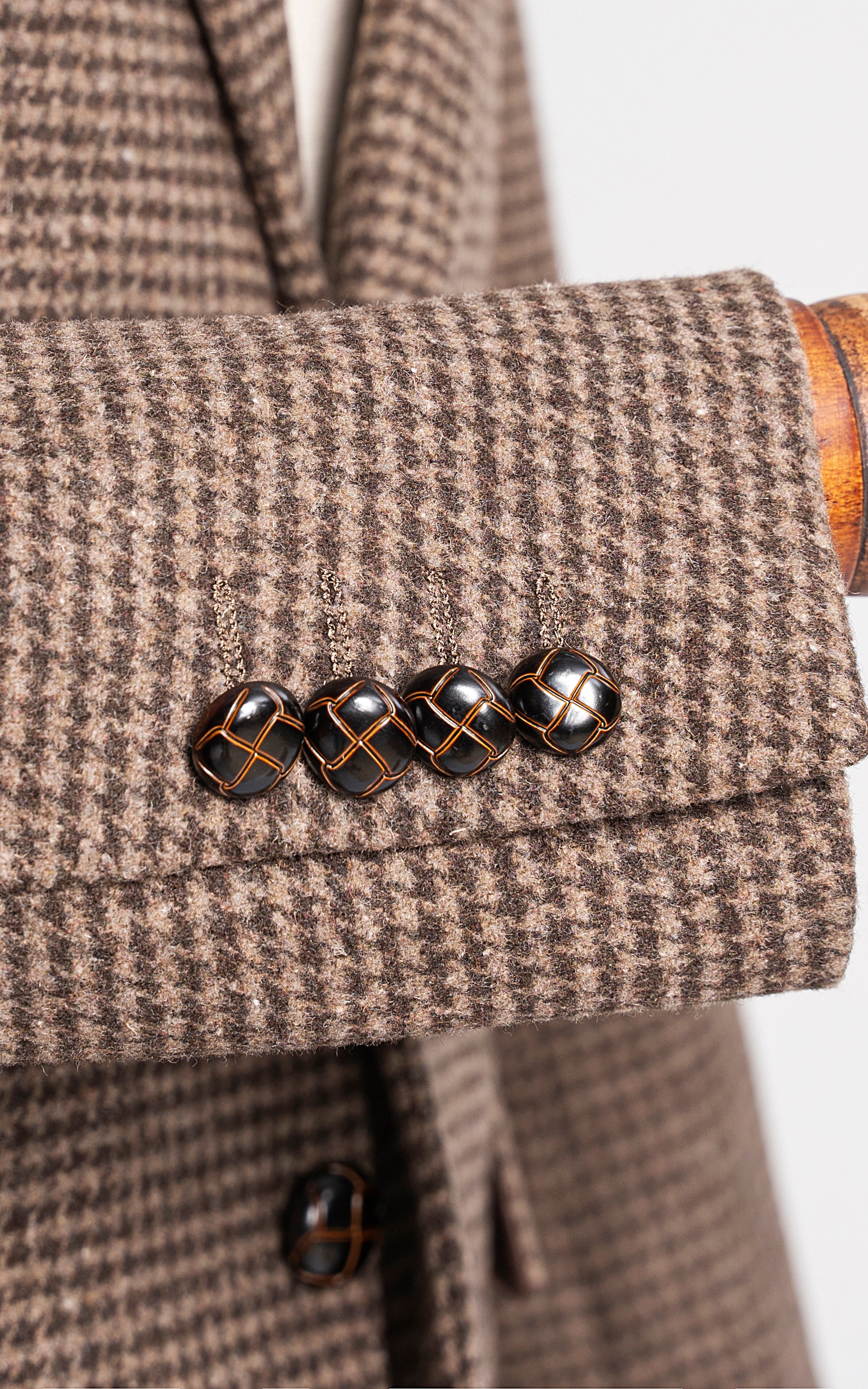HOUNDSTOOTH PATTERN COAT COFFEE - Image 4