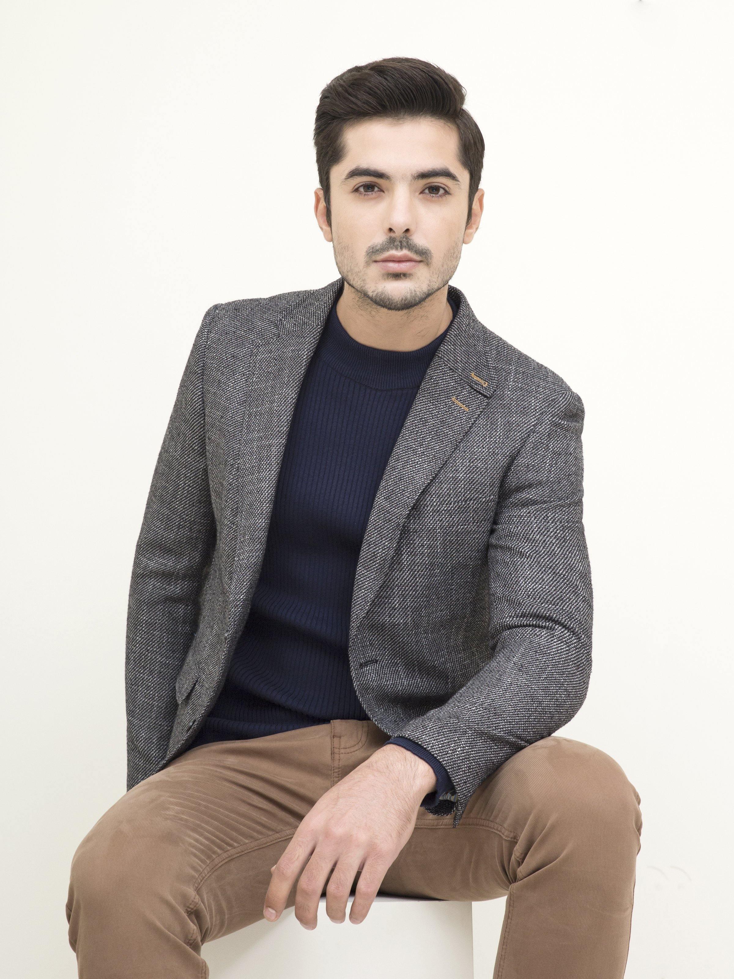 CASUAL COAT SLIM FIT BLACK GREY - Image 5