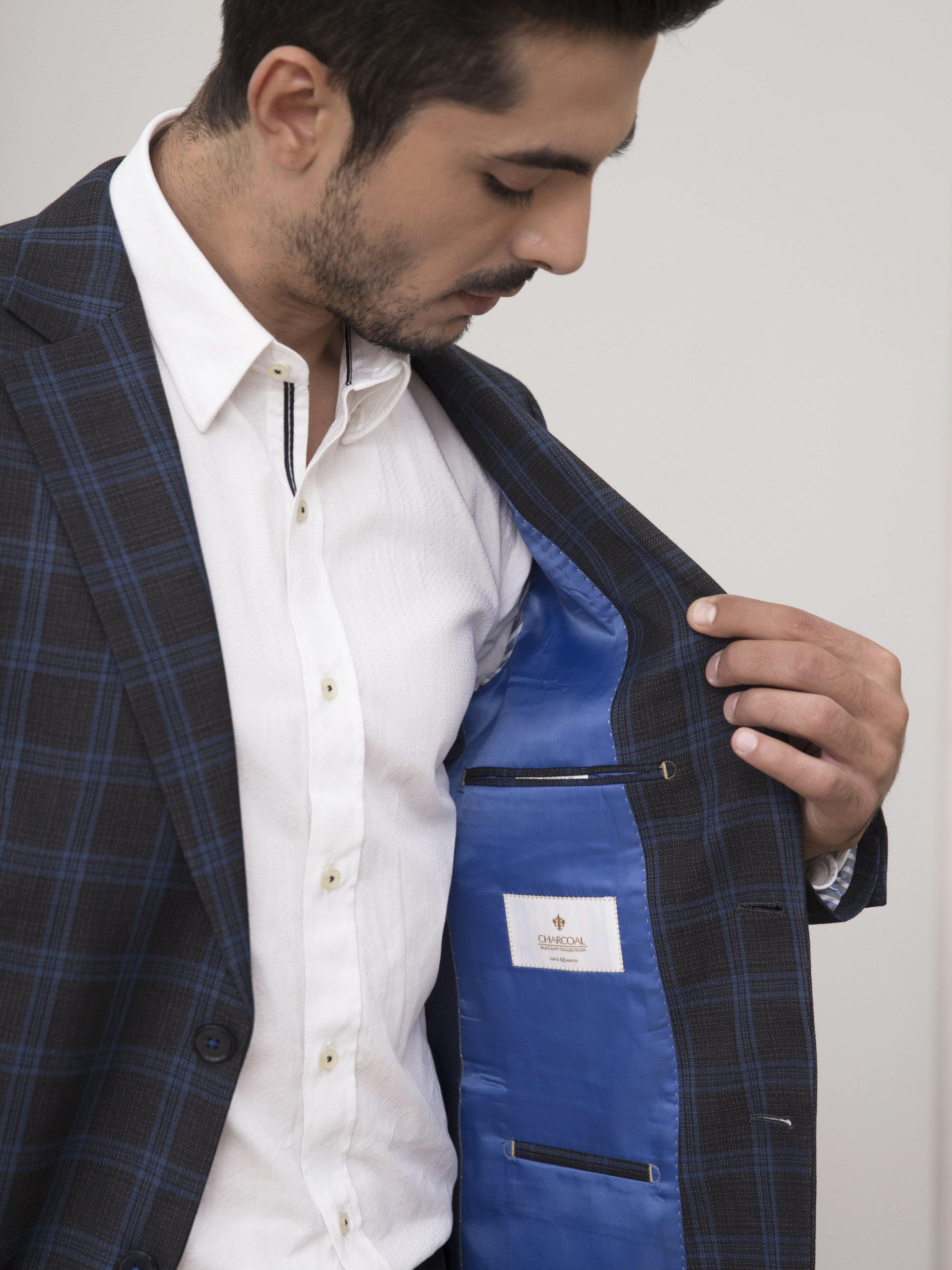 CASUAL COAT SLIM FIT CHARCOAL BLUE - Image 3