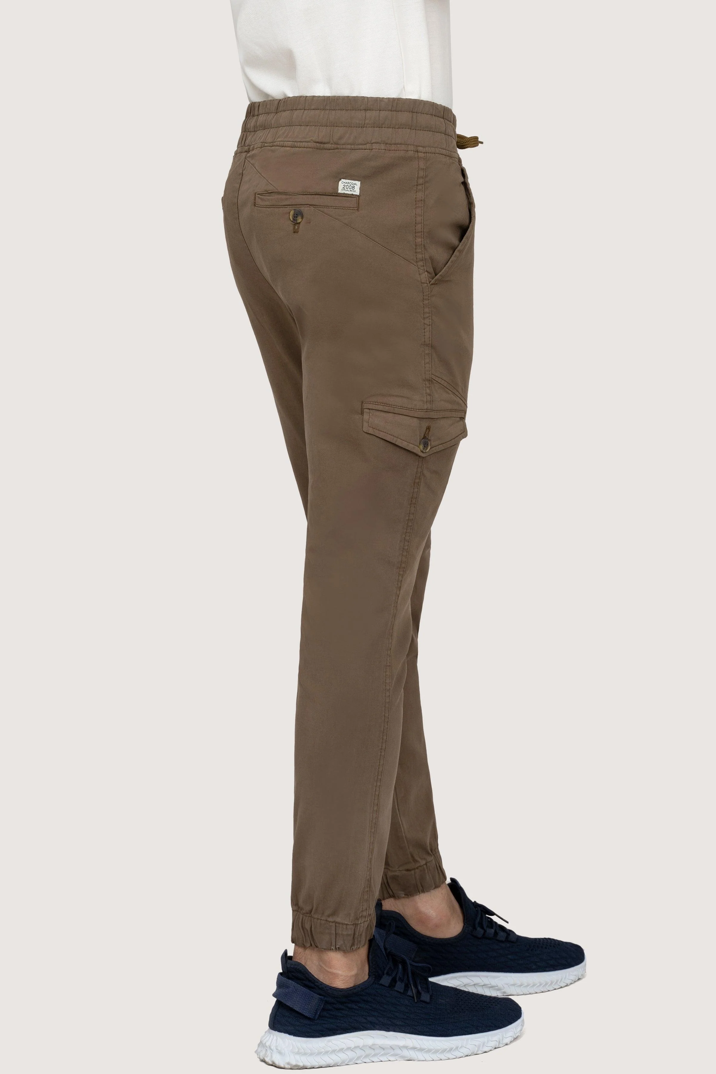 CASUAL JOGGER SLIMFIT TROUSER DARK KHAKI - Image 4