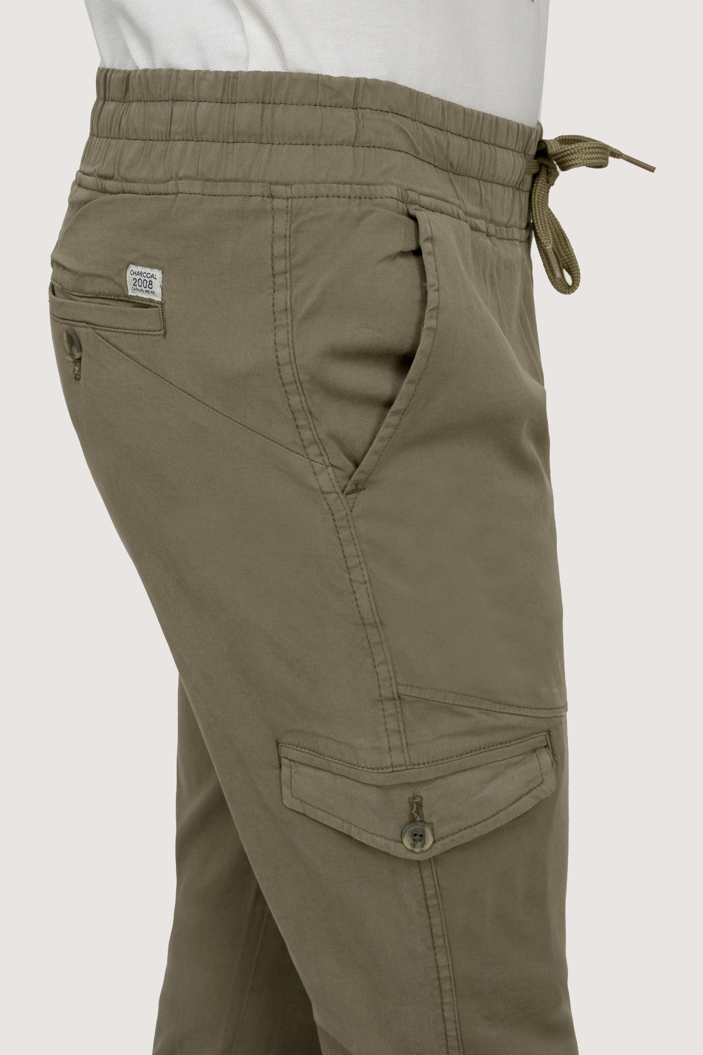 CASUAL JOGGER SLIMFIT TROUSER OLIVE - Image 4