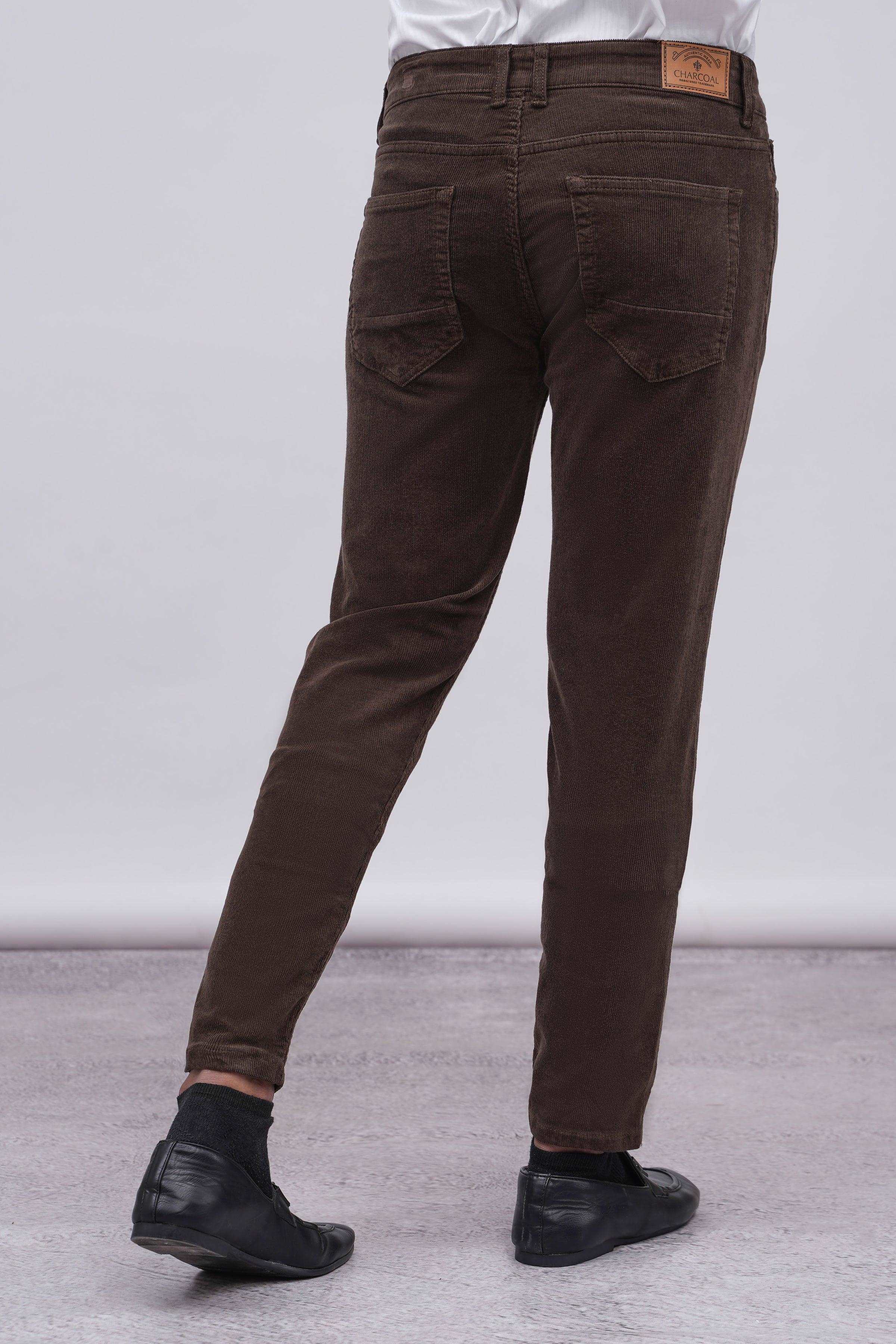 5 POCKET CORDUROY PANT BROWN - Image 3
