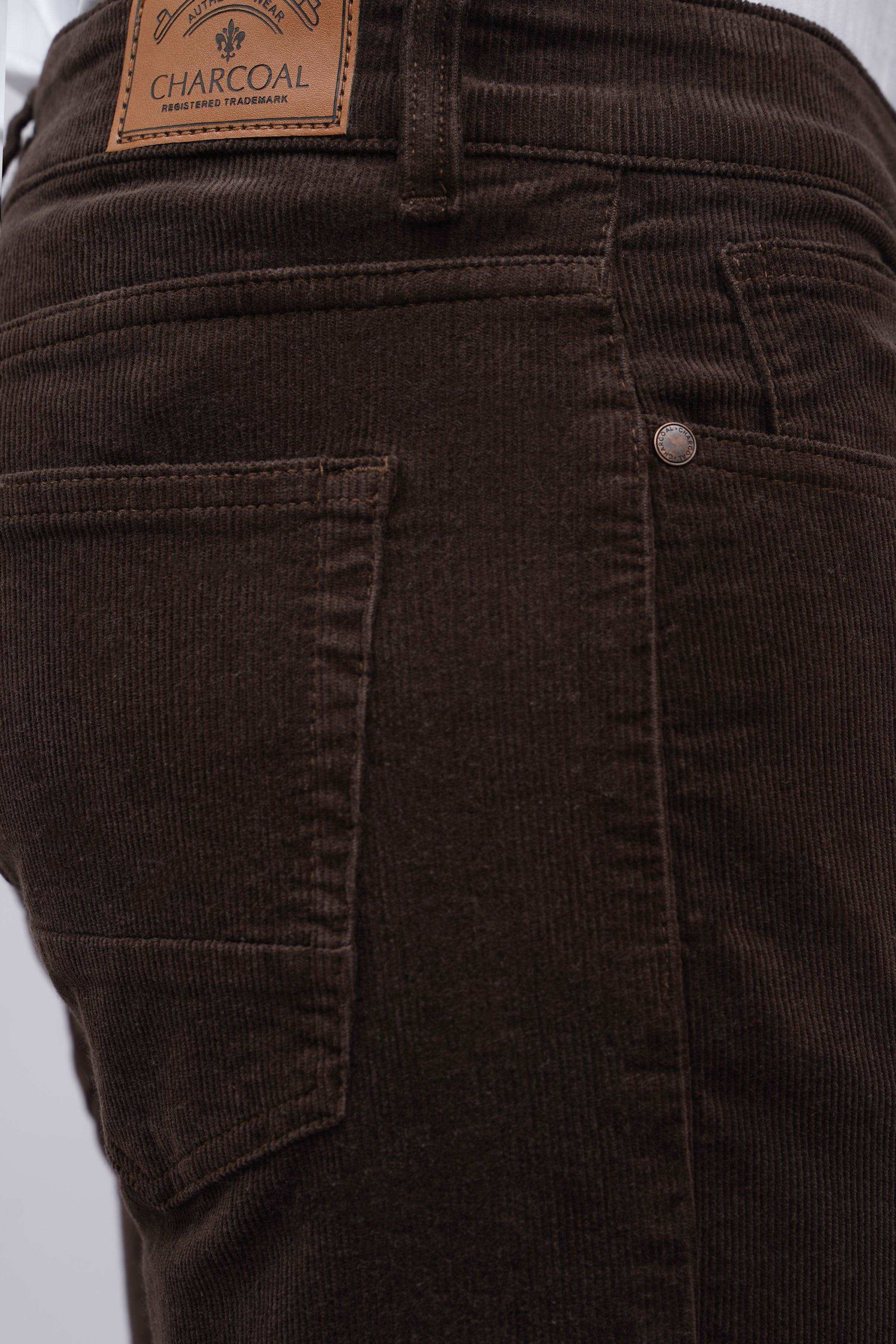 5 POCKET CORDUROY PANT BROWN - Image 4
