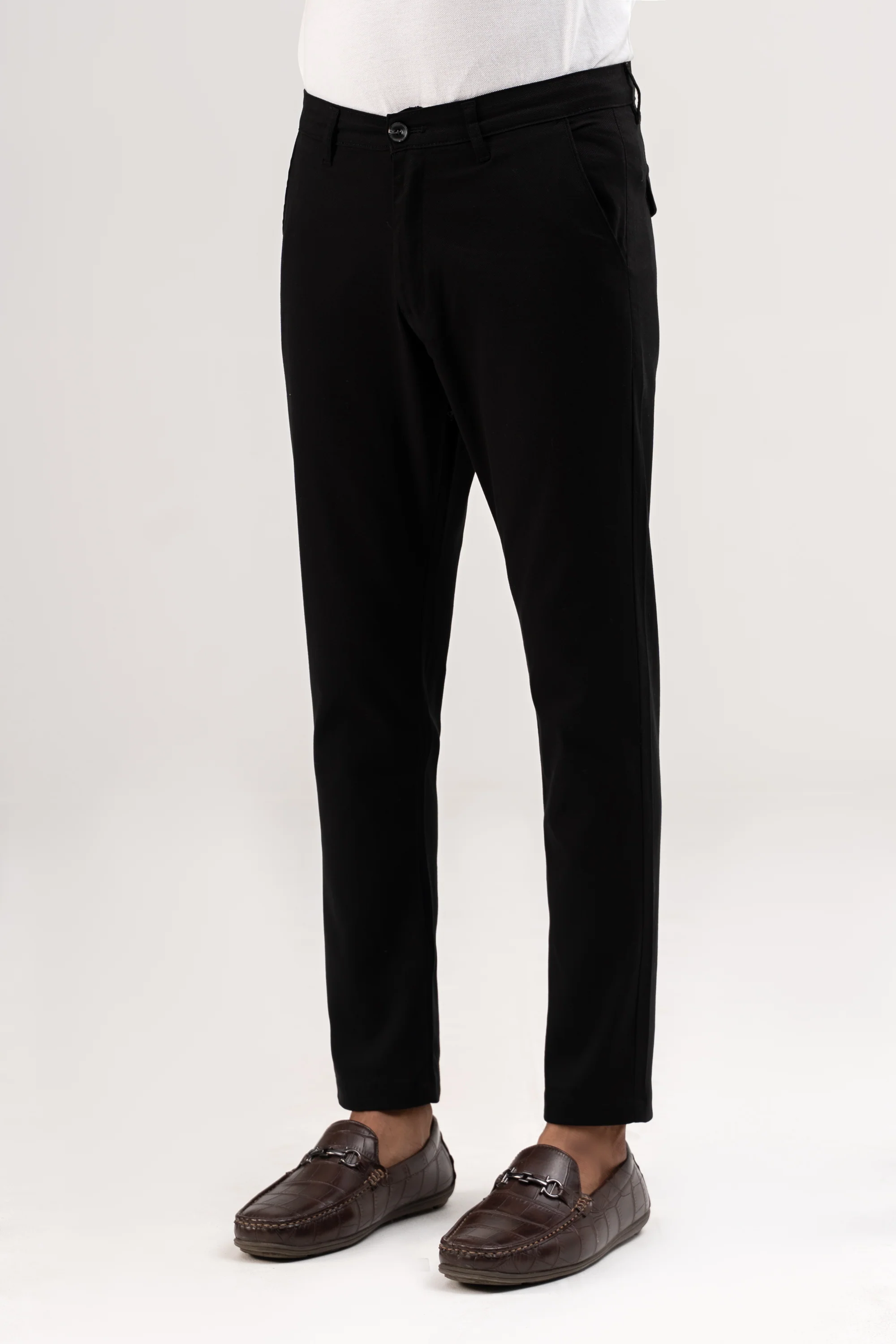 CROSS POCKET DOBBY PANT BLACK - Image 2