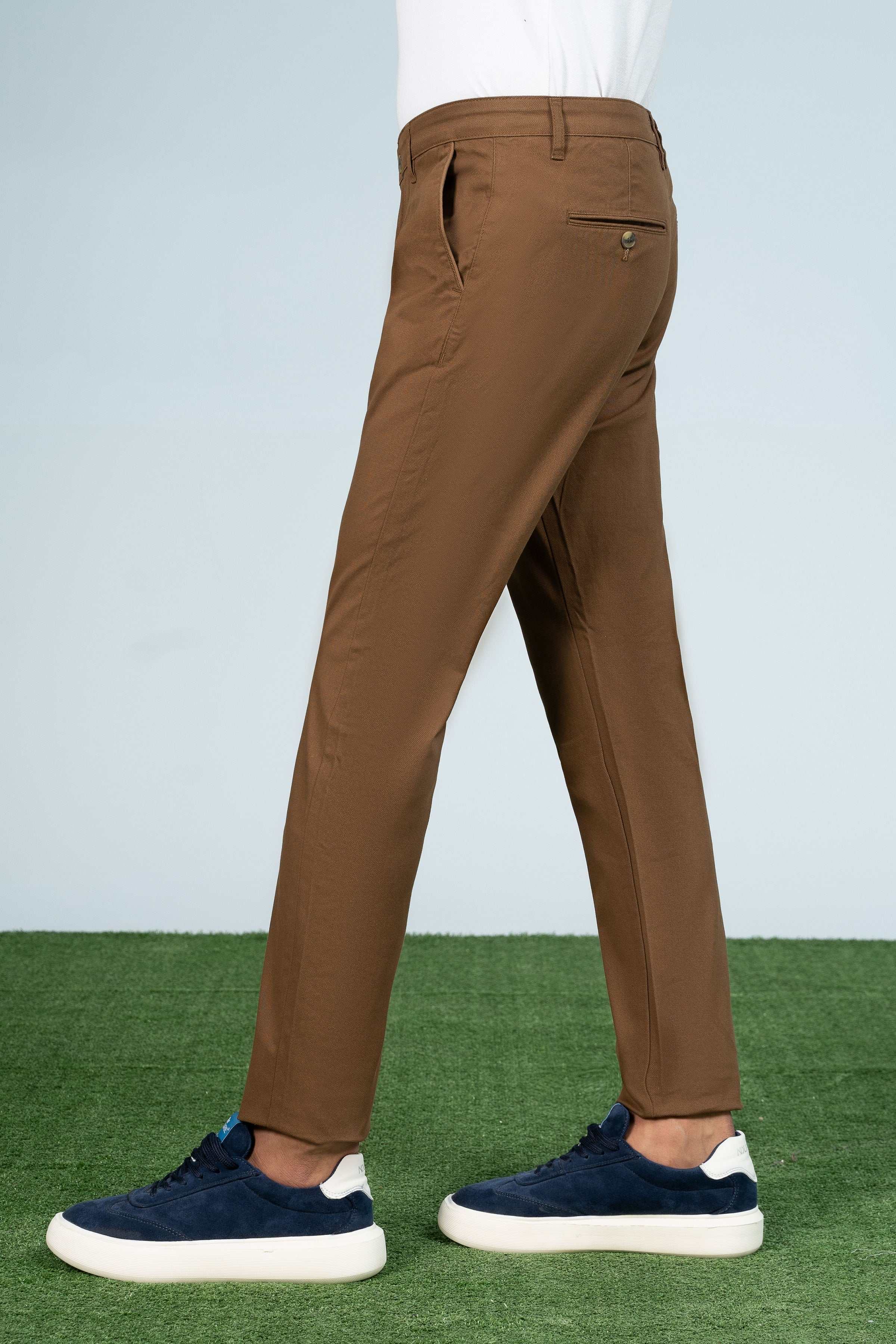 CROSS POCKET PRINTED PANT BROWN