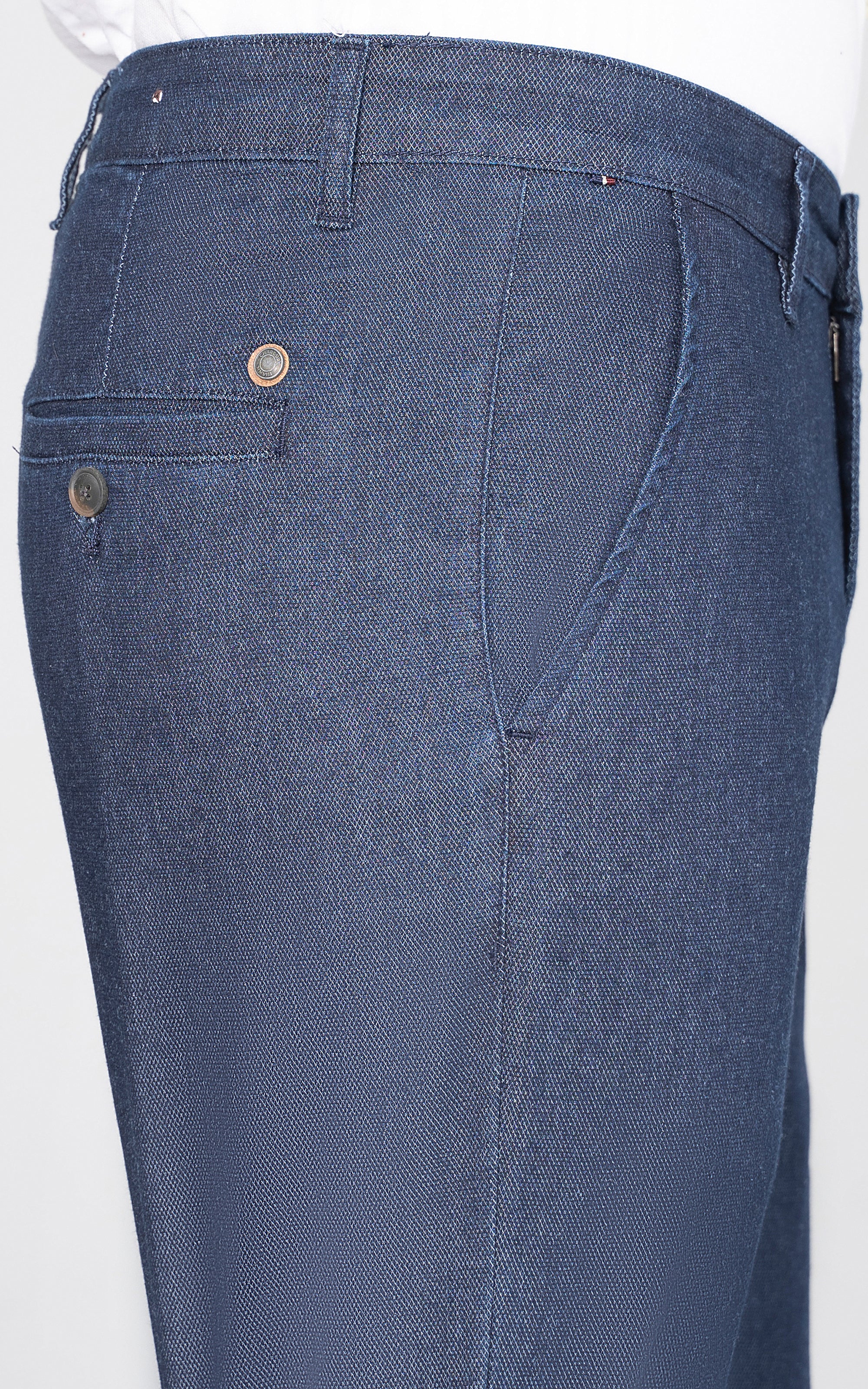 CROSS POCKET DOBBY DENIM PANT DARK BLUE - Image 2