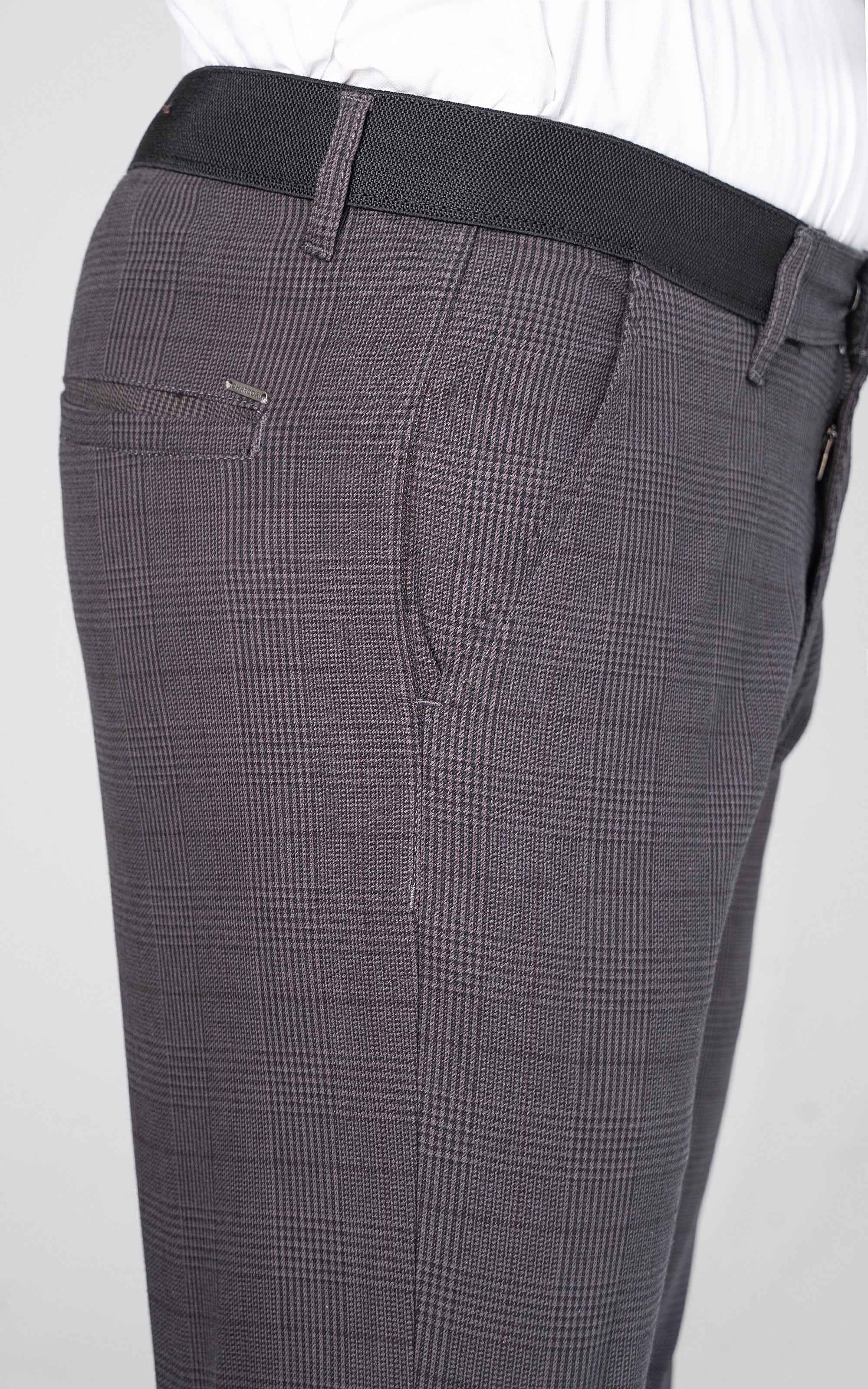 CROSS POCKET MINI CHECK PANT GREY BLACK - Image 3