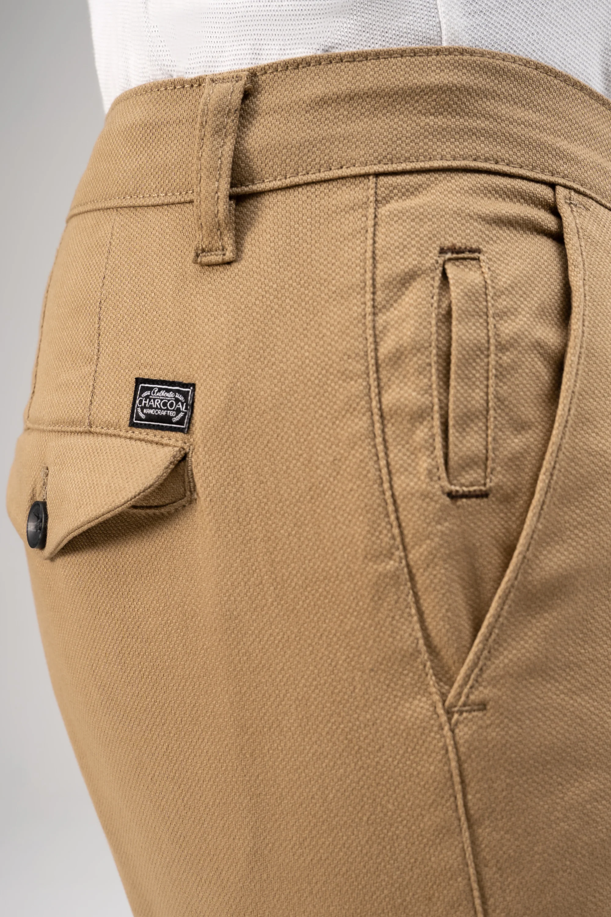 CROSS POCKET DOBBY PANT KHAKI - Image 4
