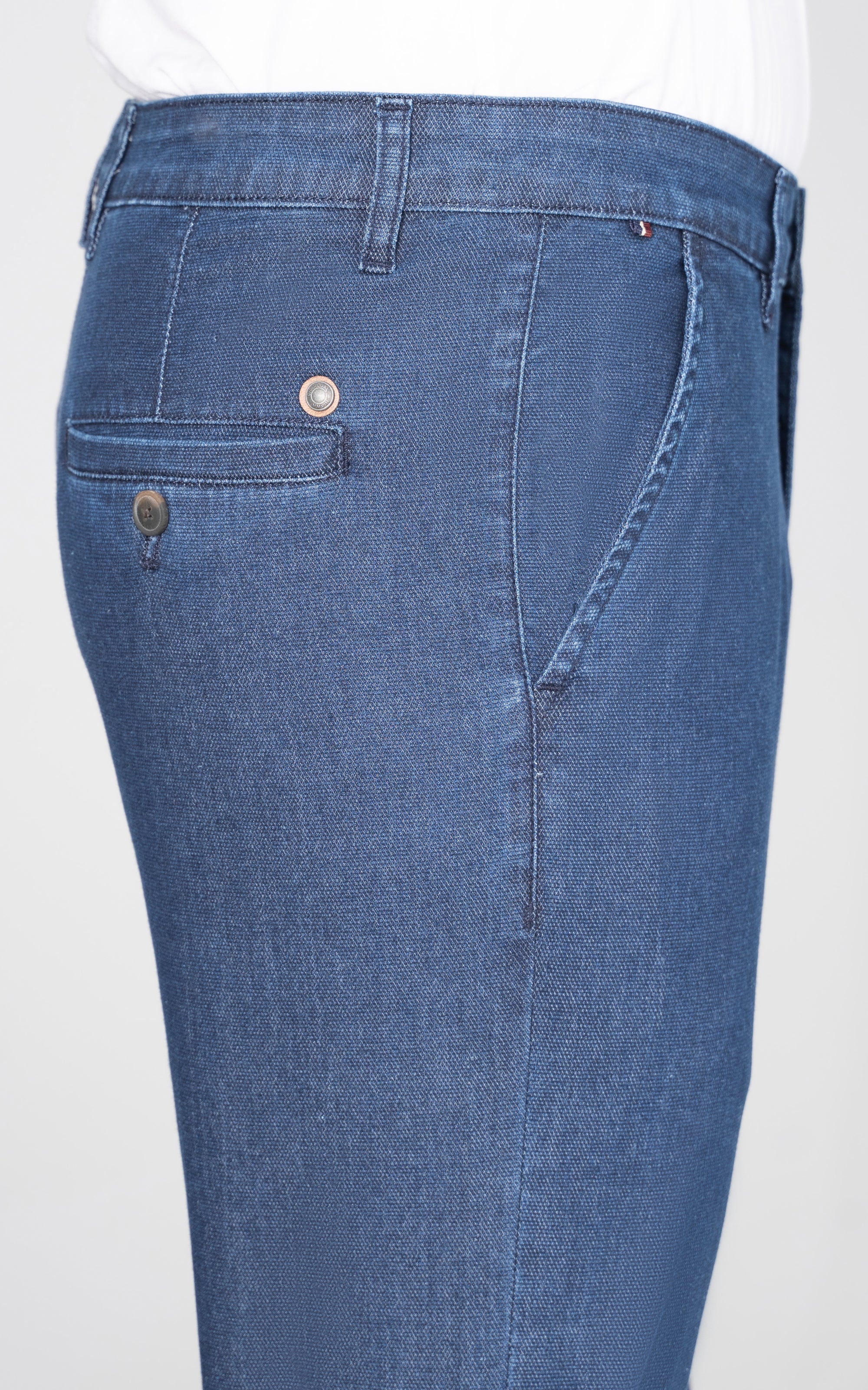 CROSS POCKET DOBBY DENIM PANT MID BLUE - Image 2