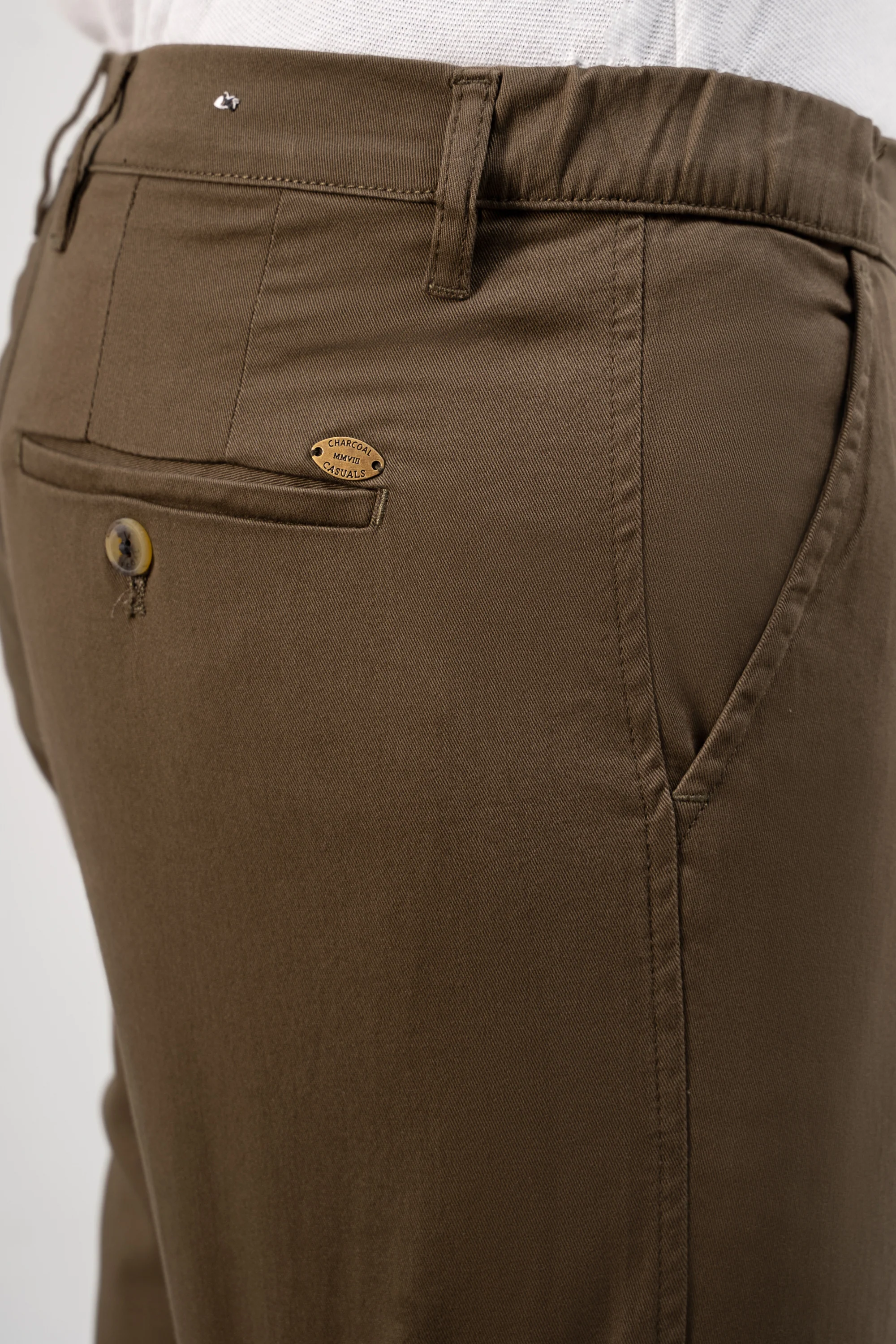 CROSS POCKET ELASTIC WAIST PANT OLIVE - Image 4