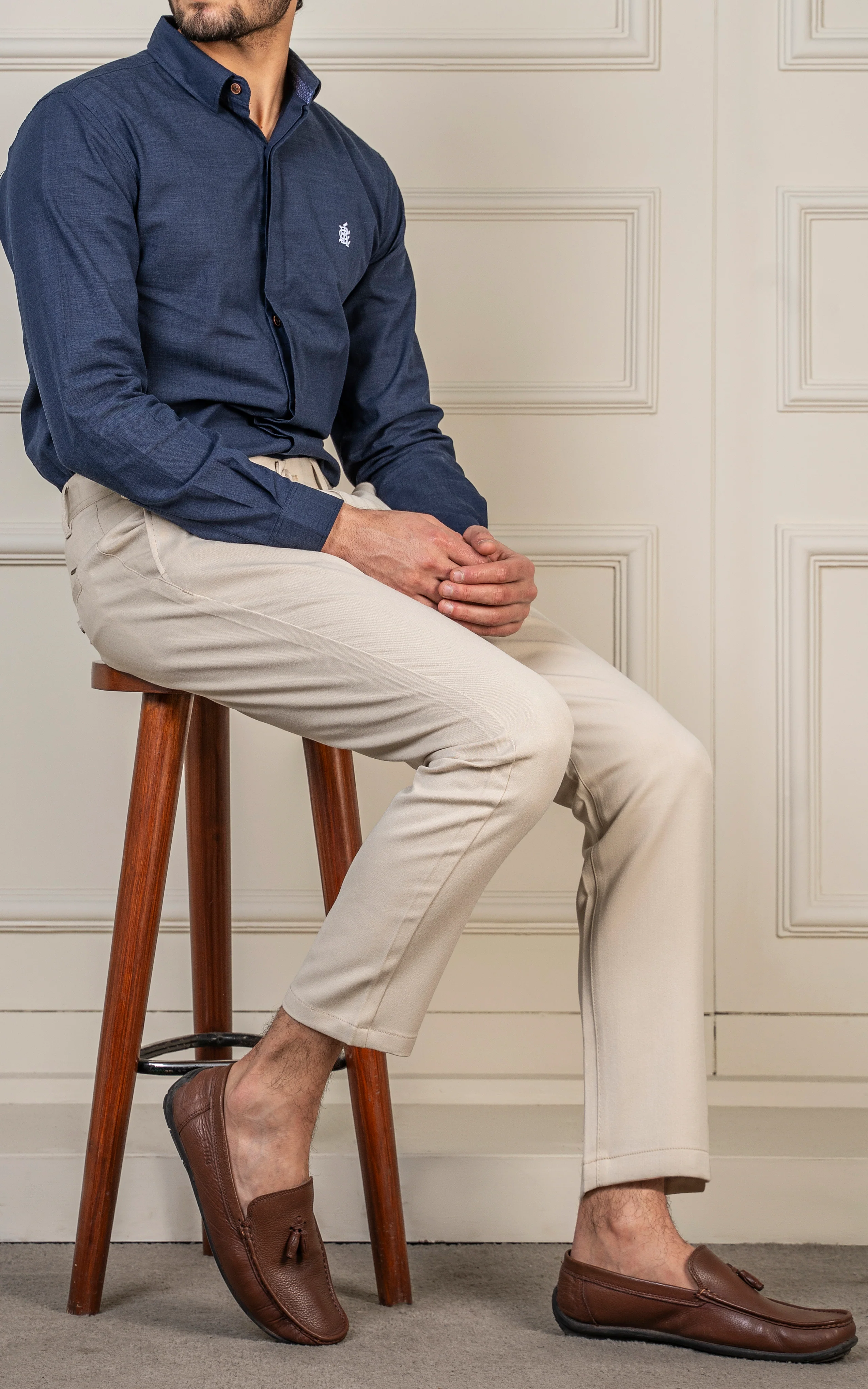LOOSE FIT PLAIN PANT  LIGHT KHAKI - Image 5