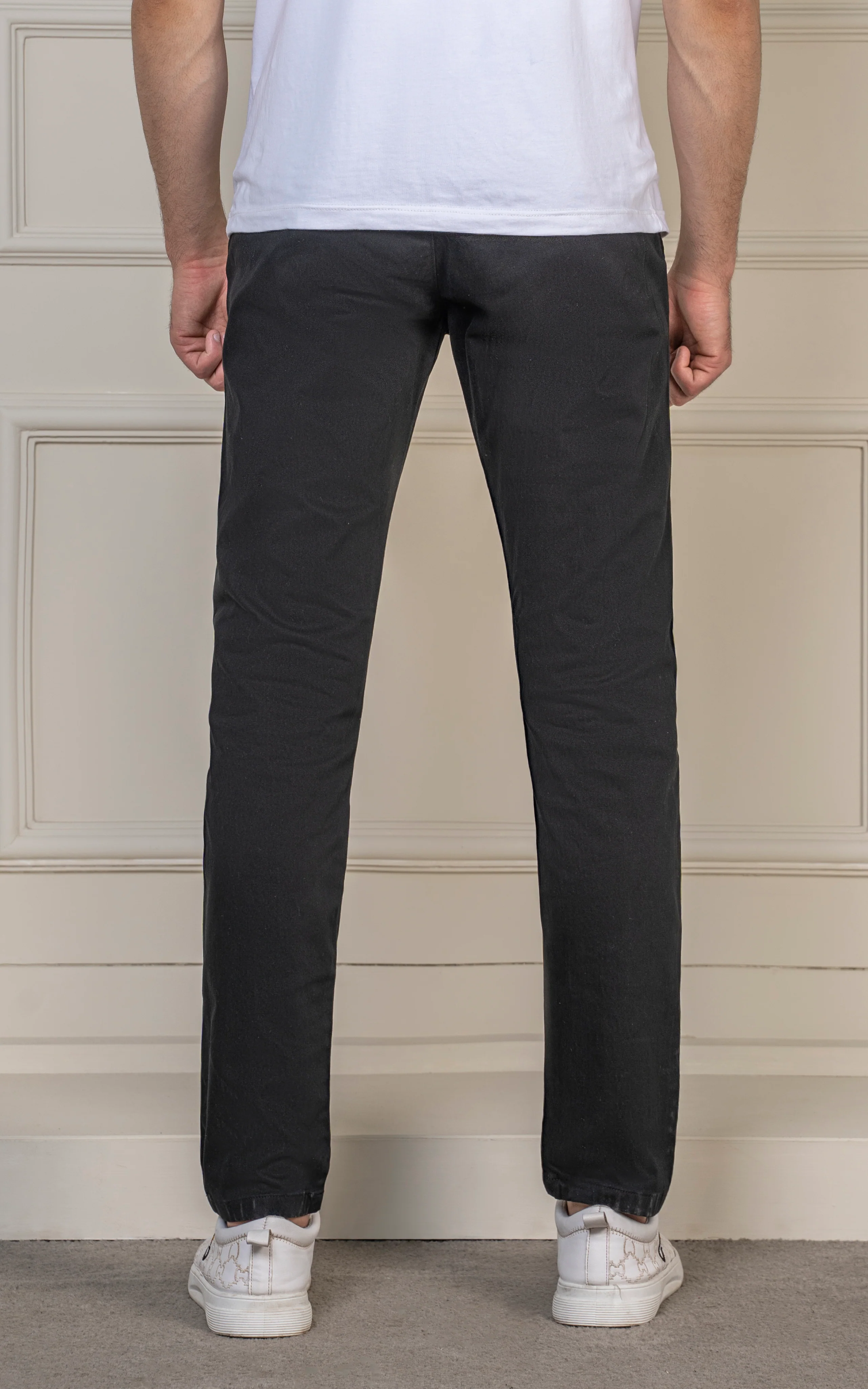 SLIM FIT TWILL PANT BLACK - Image 4