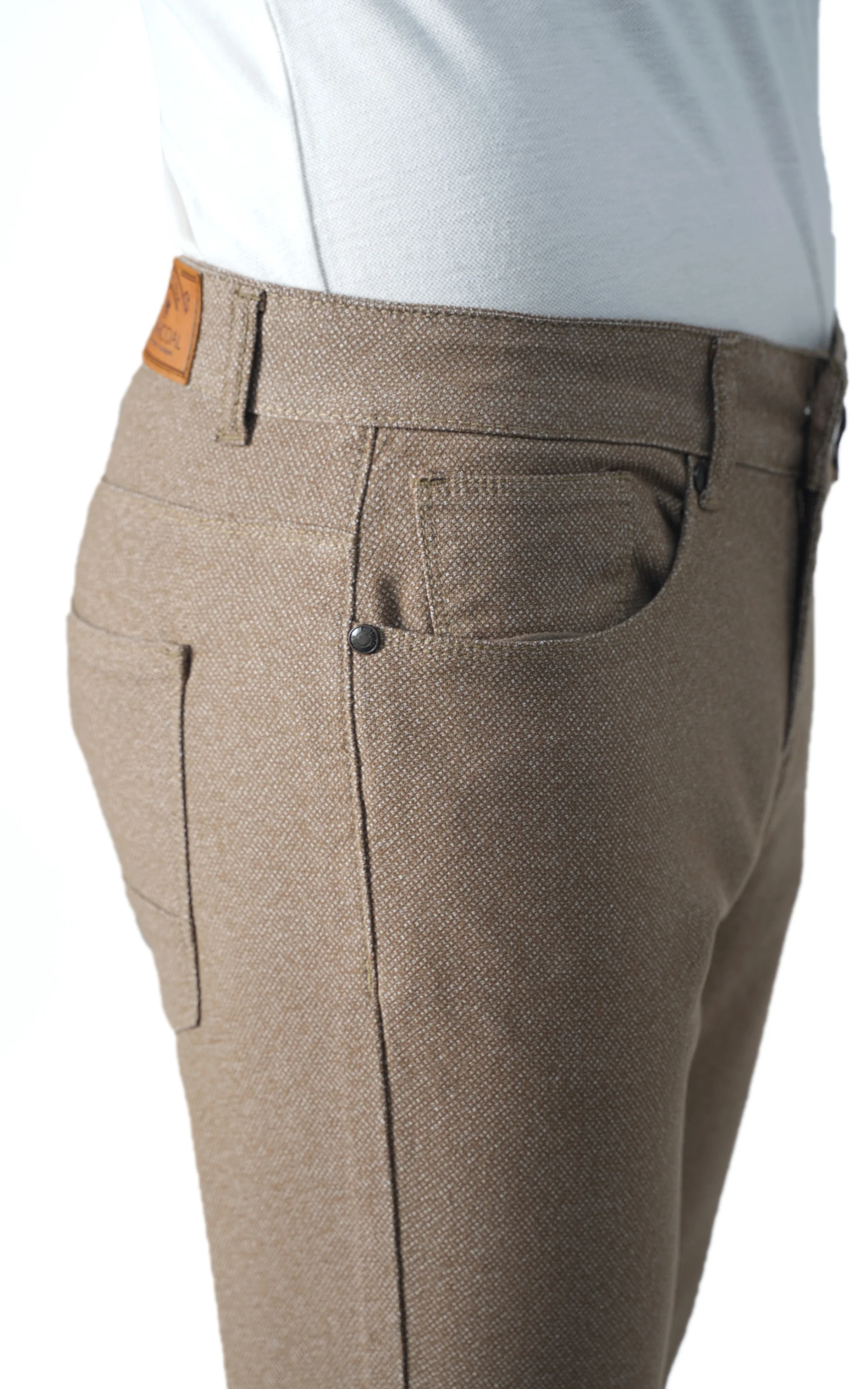 MELANGE 5-POCKET PANT OLIVE - Image 3