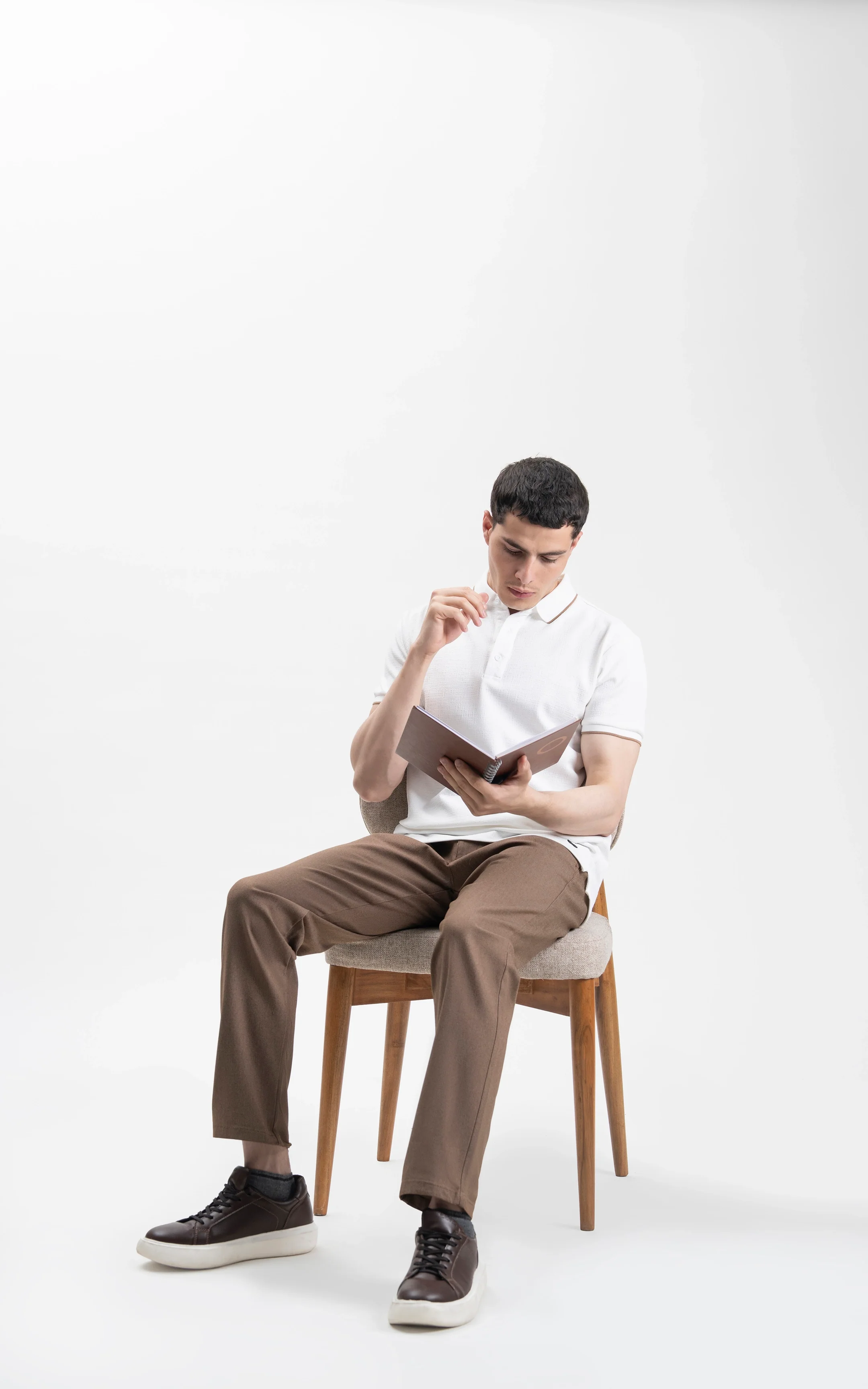 CASUAL PANT REGULAR FIT BROWN MELANGE - Image 6