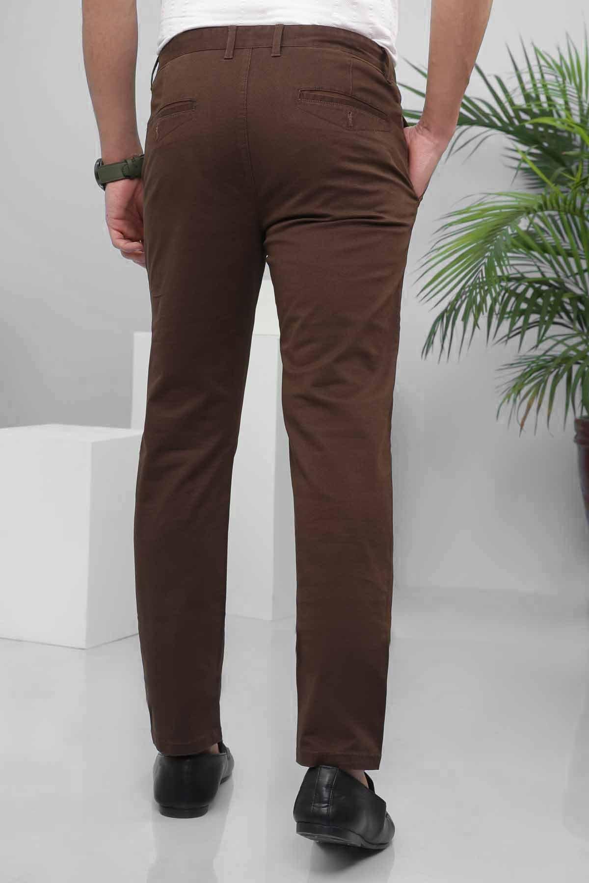 CASUAL PANT SLIM FIT BROWN - Image 3