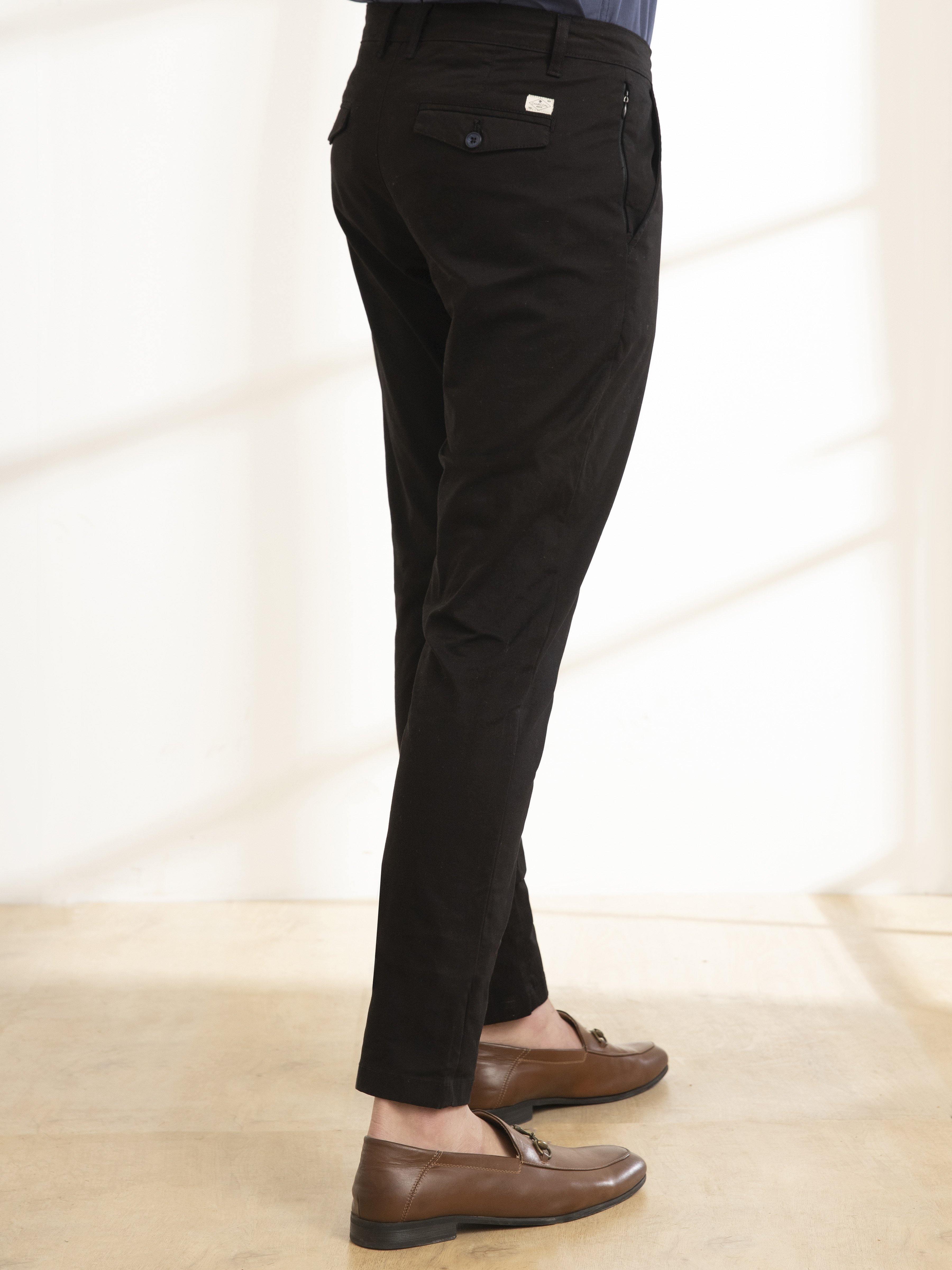 CASUAL PANT SLIM FIT CROSS POCKET BLACK - Image 3