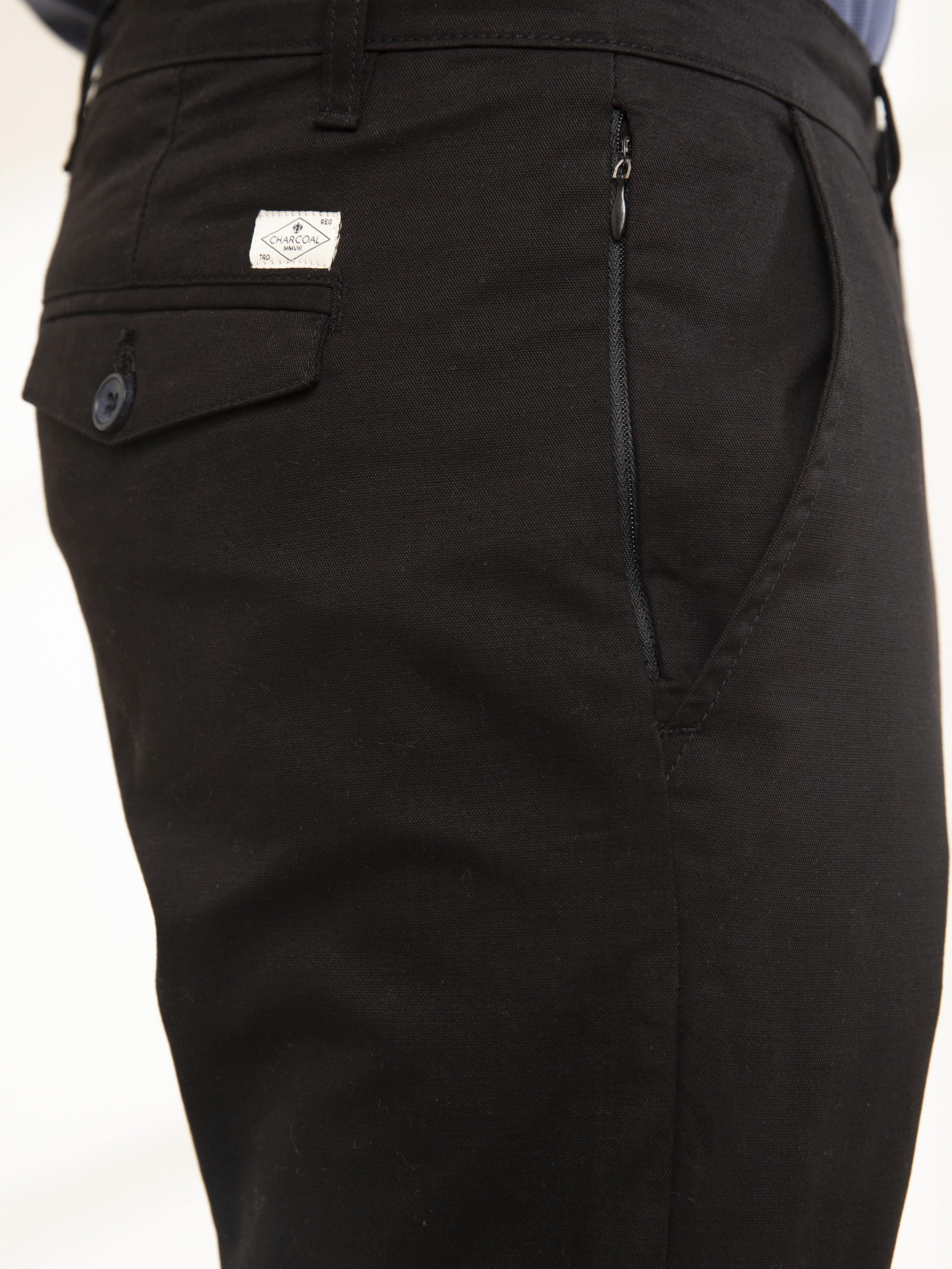 CASUAL PANT SLIM FIT CROSS POCKET BLACK - Image 4