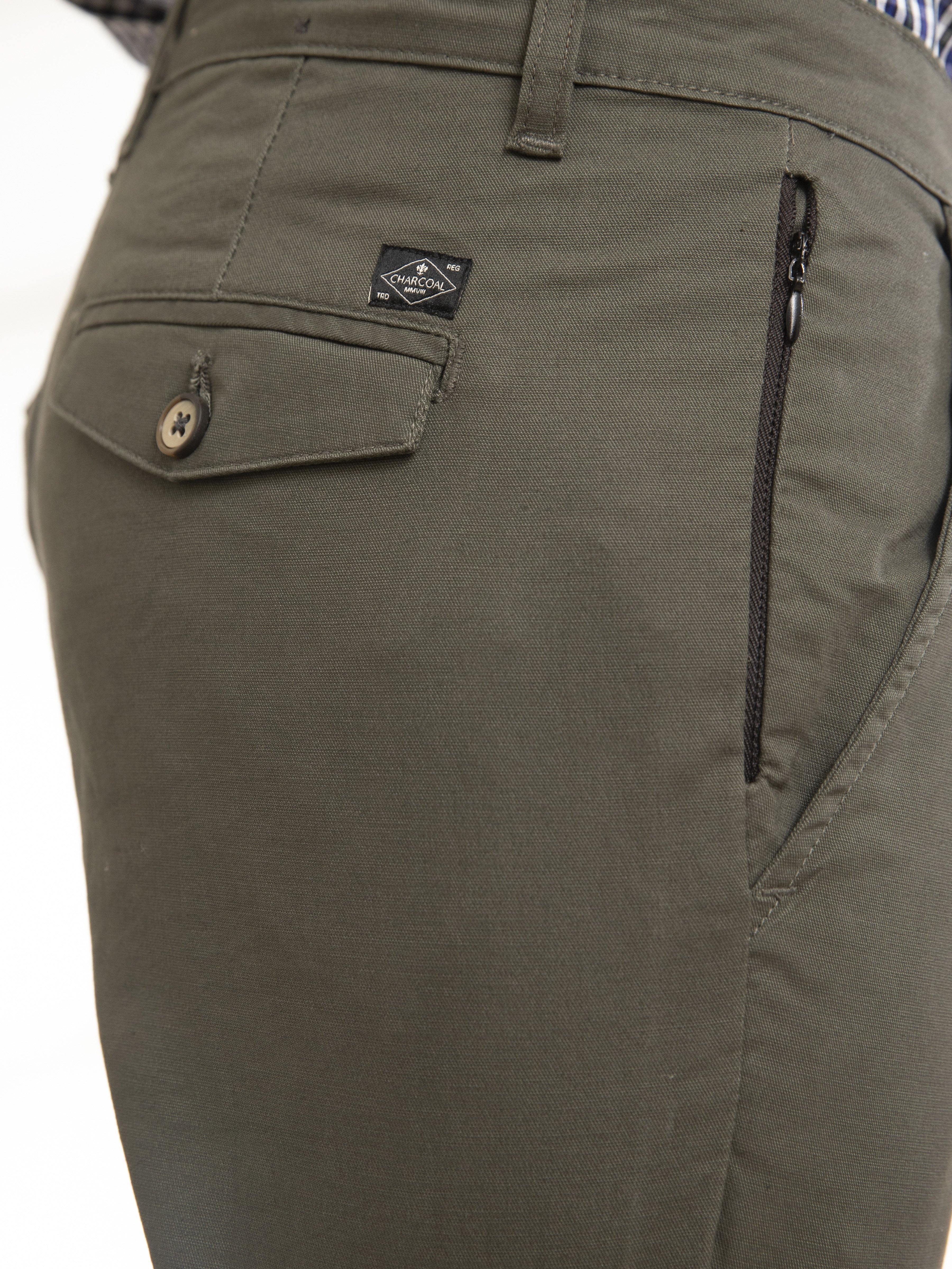 CASUAL PANT SLIM FIT CROSS POCKET OLIVE - Image 4