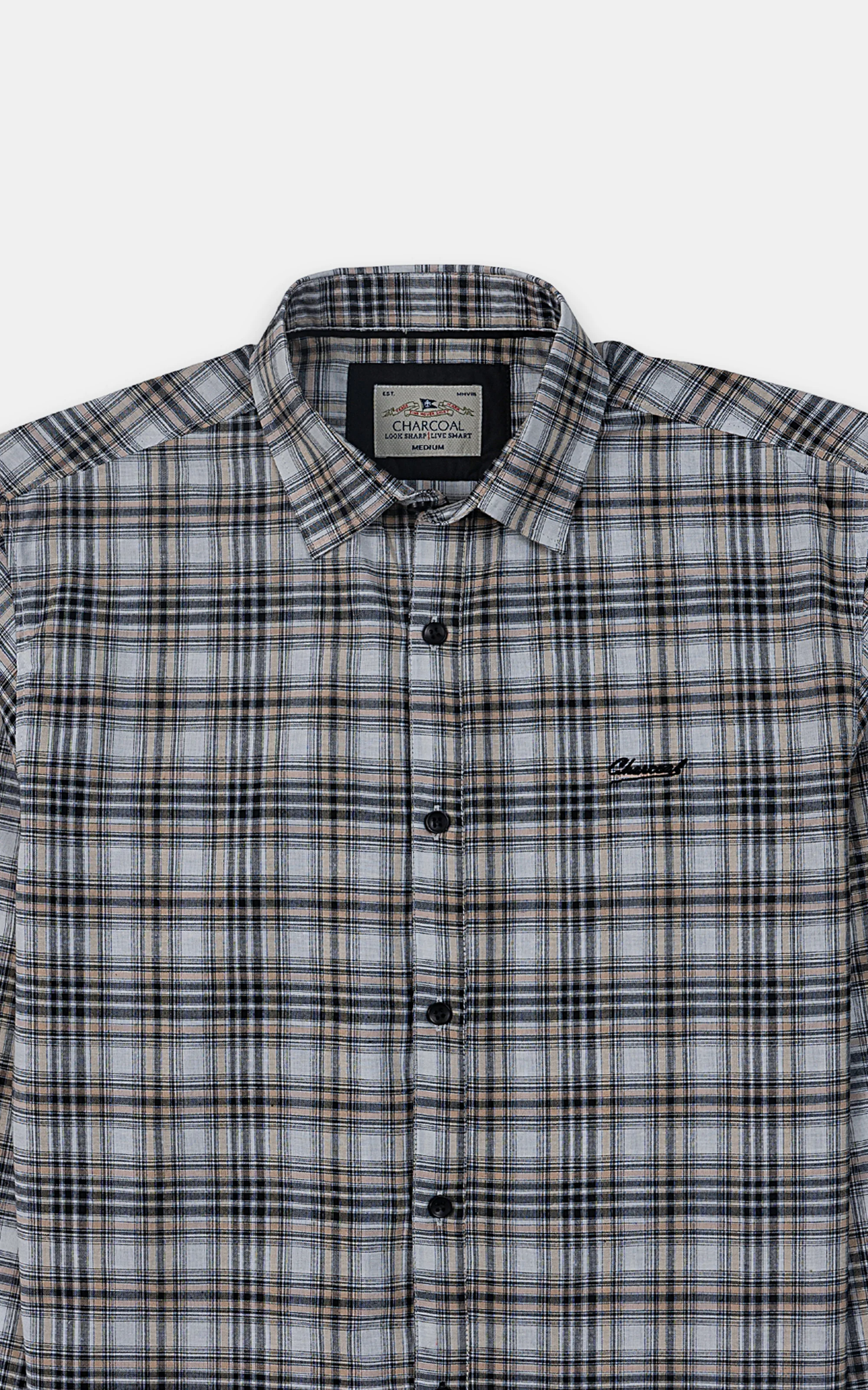 CASUAL SHIRT BEIGE CHECK - Image 2