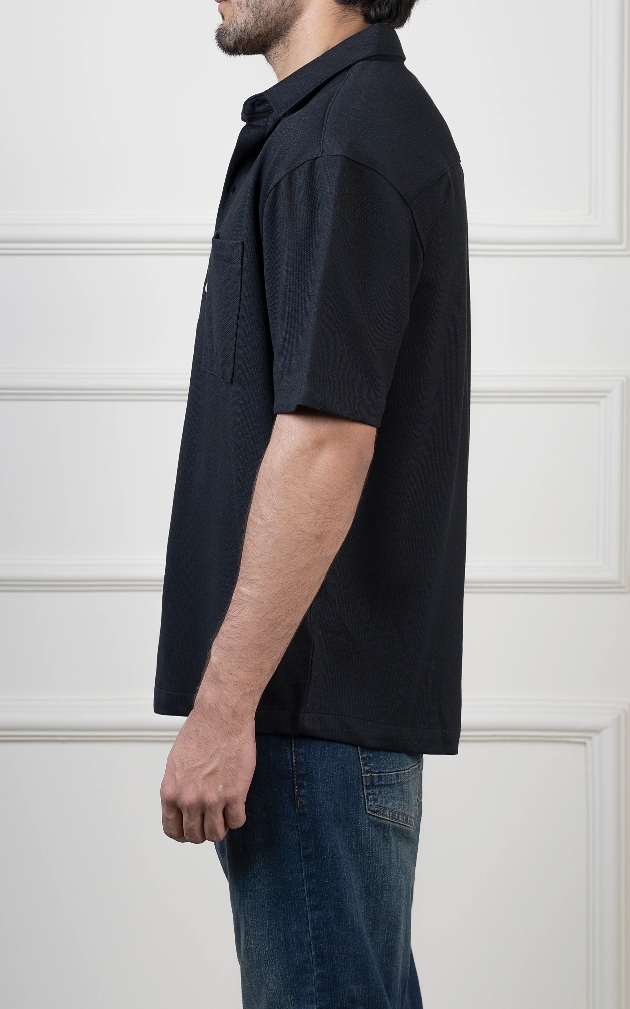 OVERSIZED KNITTED SHIRT BLACK - Image 5